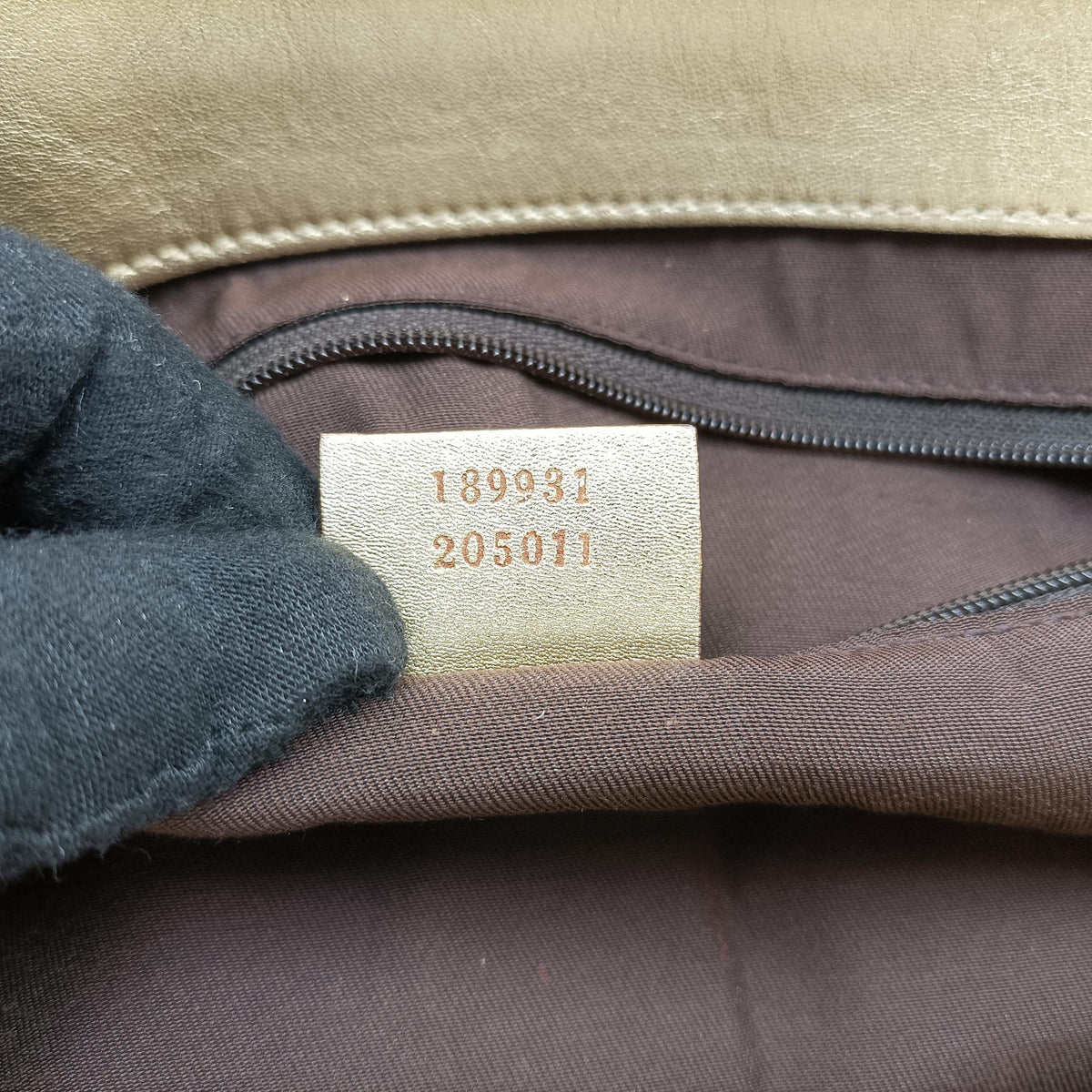 Pre-owned Gucci Abbey D-Ring Golden×Brown Leather×canvas 189931 handbag | stylenewstar