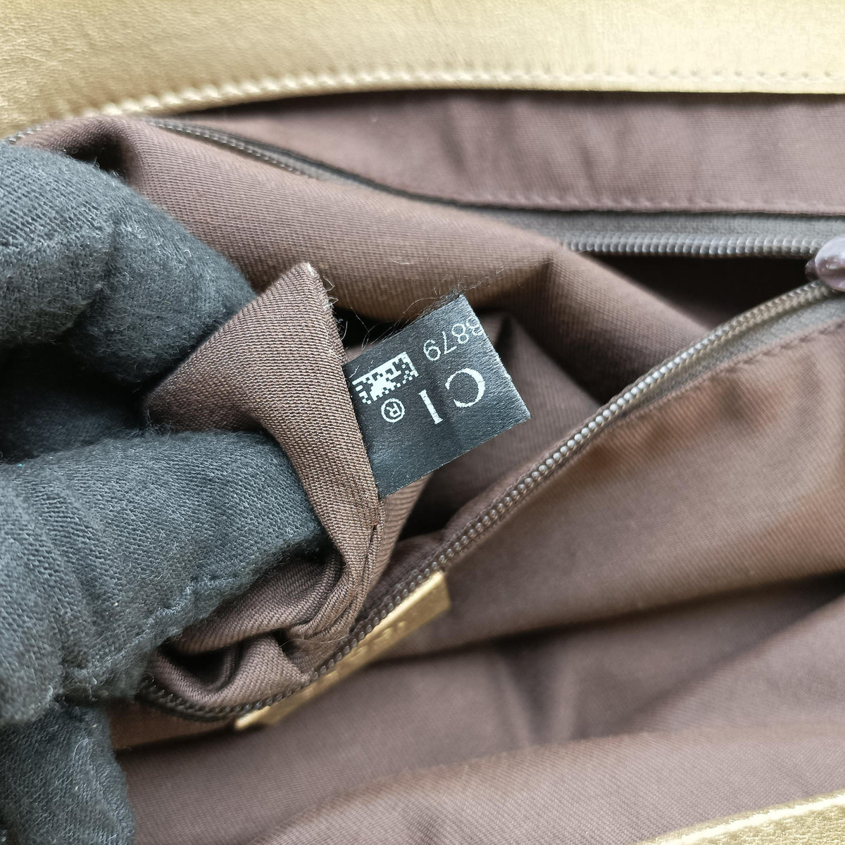 Pre-owned Gucci Abbey D-Ring Golden×Brown Leather×canvas 189931 handbag | stylenewstar