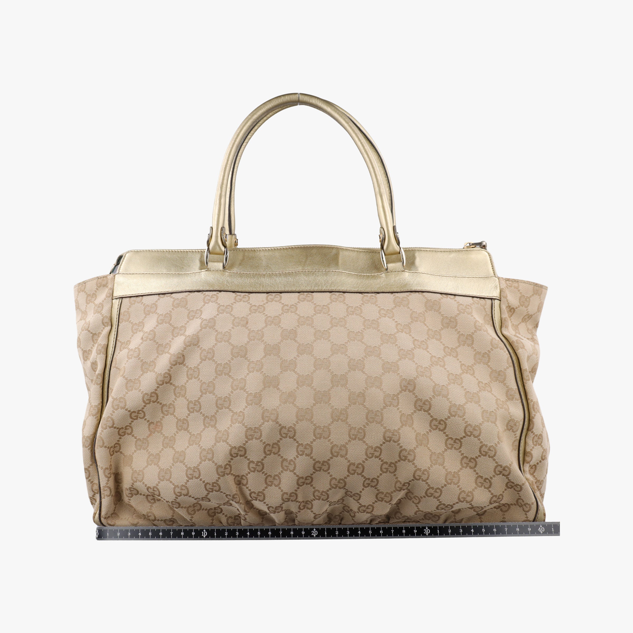 Pre-owned Gucci Abbey D-Ring Golden×Brown Leather×canvas 189931 handbag | stylenewstar