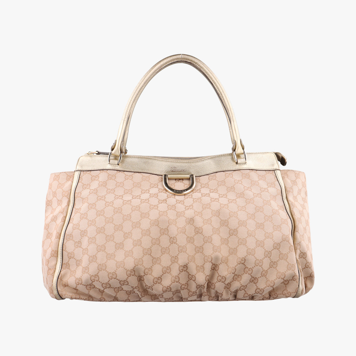 Vintage Gucci Abbey D-Ring Golden × Beige canvas×leather 190248 handbag | stylenewstar