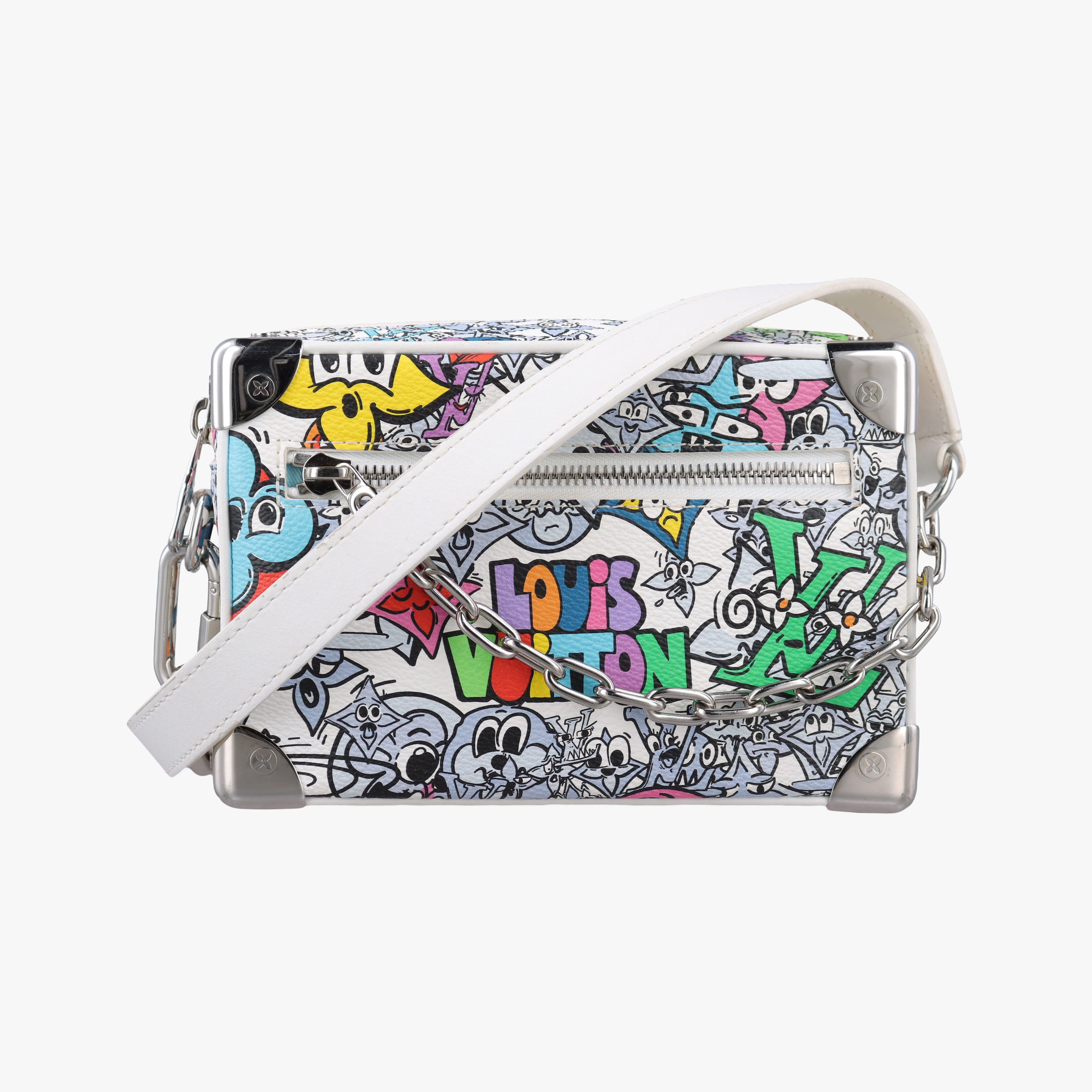 Mini Soft Trunk White×multicolor Monogram Comics M82008 IC Chipミニソフトトランク ホワイト×マルチカラー モノグラムコミック M82008 ICチップ