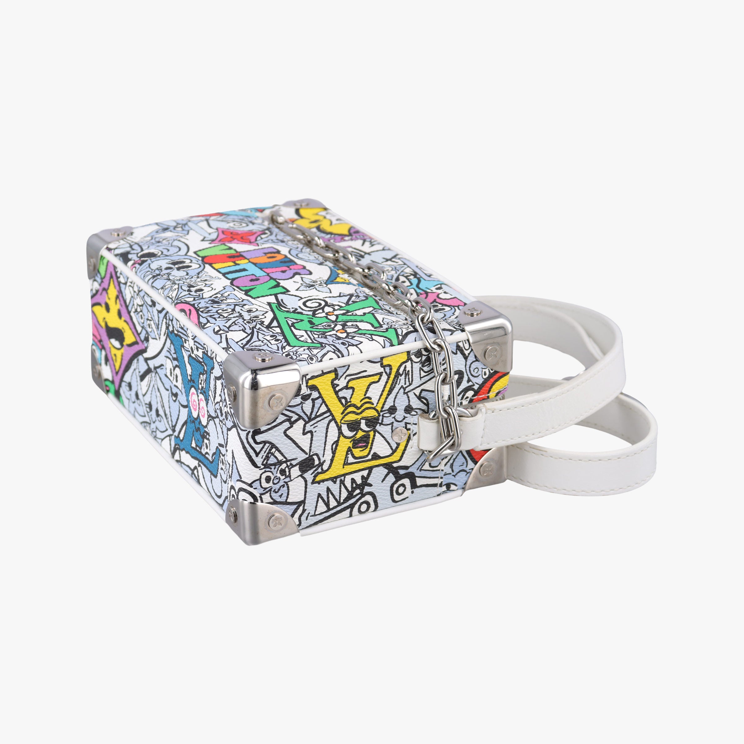 Mini Soft Trunk White×multicolor Monogram Comics M82008 IC Chipミニソフトトランク ホワイト×マルチカラー モノグラムコミック M82008 ICチップ