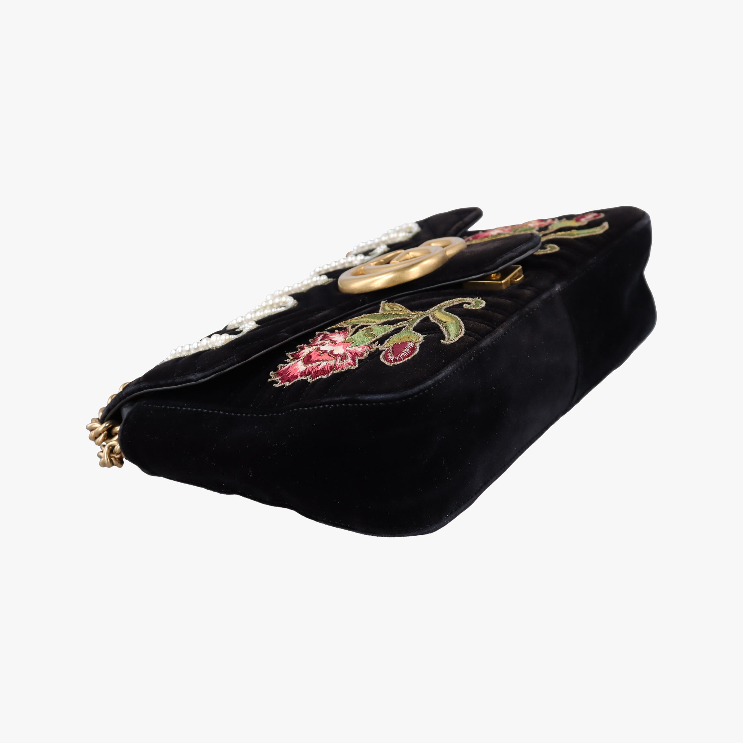 GG Marmont Black×multicolor velour 443496 A023406142GGマーモント ブラック×マルチカラー ベロア 443496 A023406142