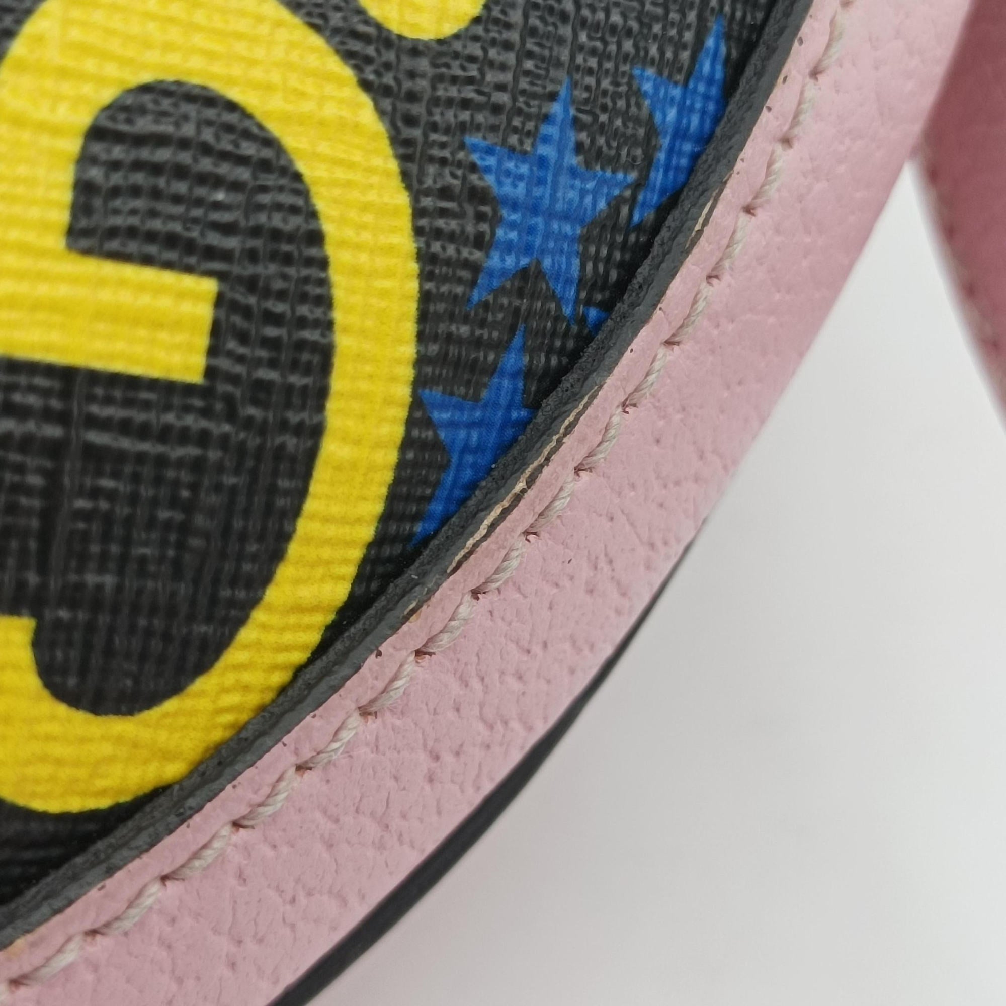 DISNEY Collaboration Mickey Mouse Pink×Black×Multicolor PVC coated canvas 603938 D031886139ディズニーコラボ ミッキーマウス ピンク×ブラック×マルチカラー PVCコーティングキャンバス 603938 D031886139