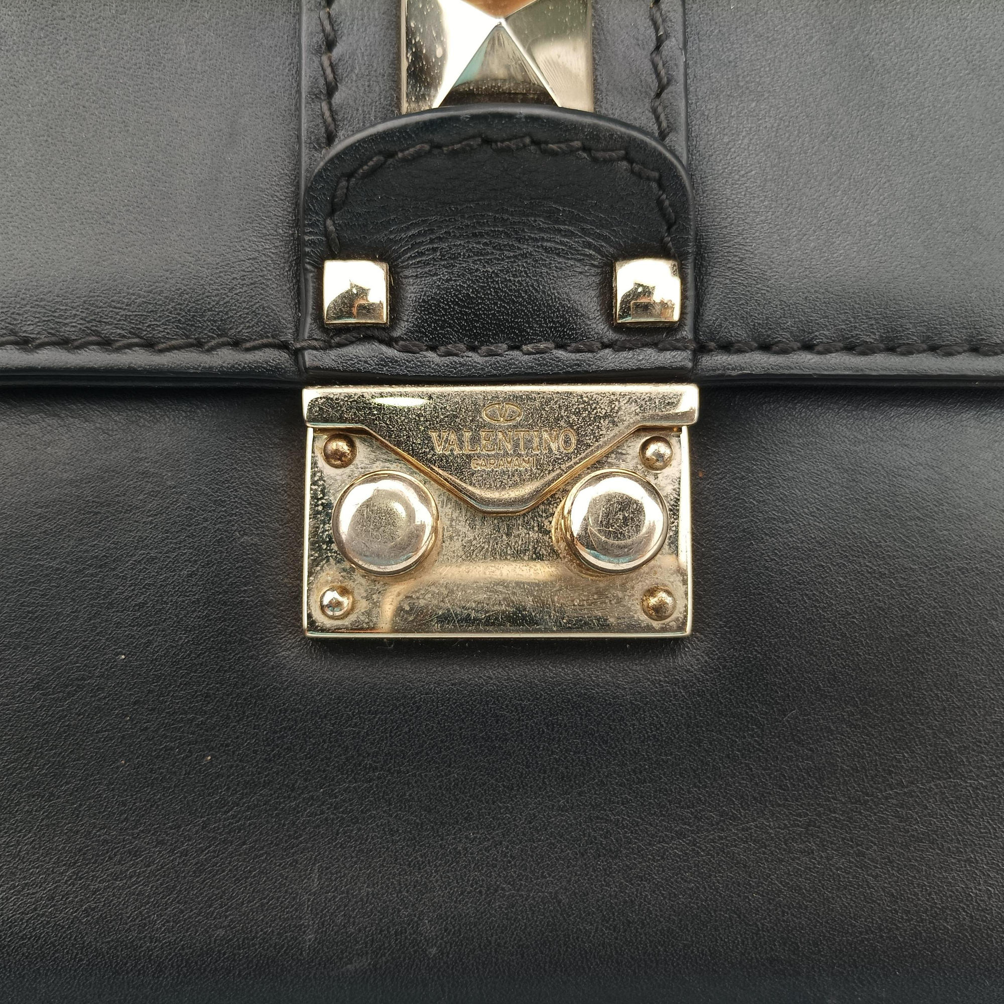 Rockstud Glam Lock Black Leather BL-L312VIT2ロックスタッズグラムロックスモール ブラック レザー BL-L312VIT2