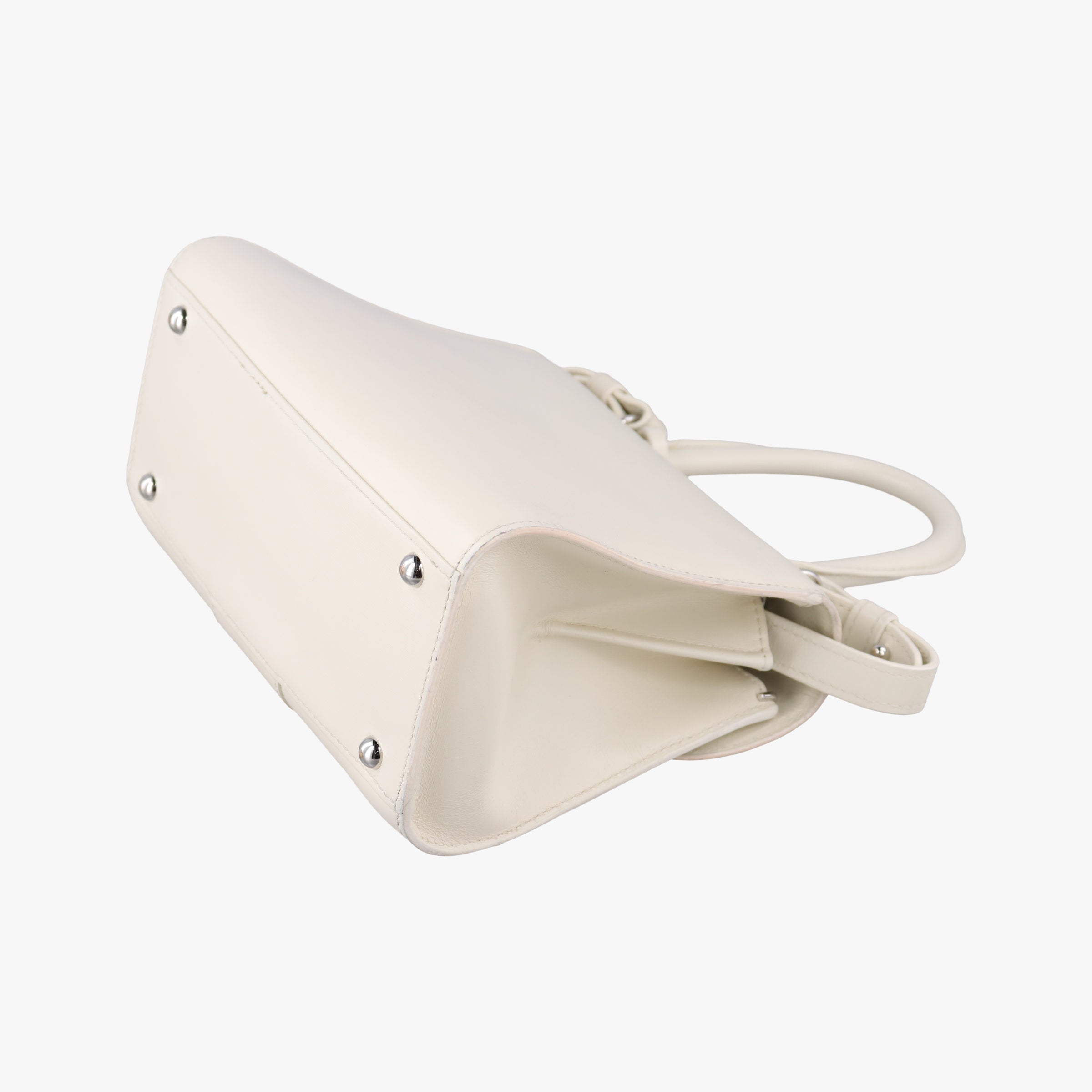 Pre-owned Delvaux Brillon MM White Leather shoulderbag | stylenewstar