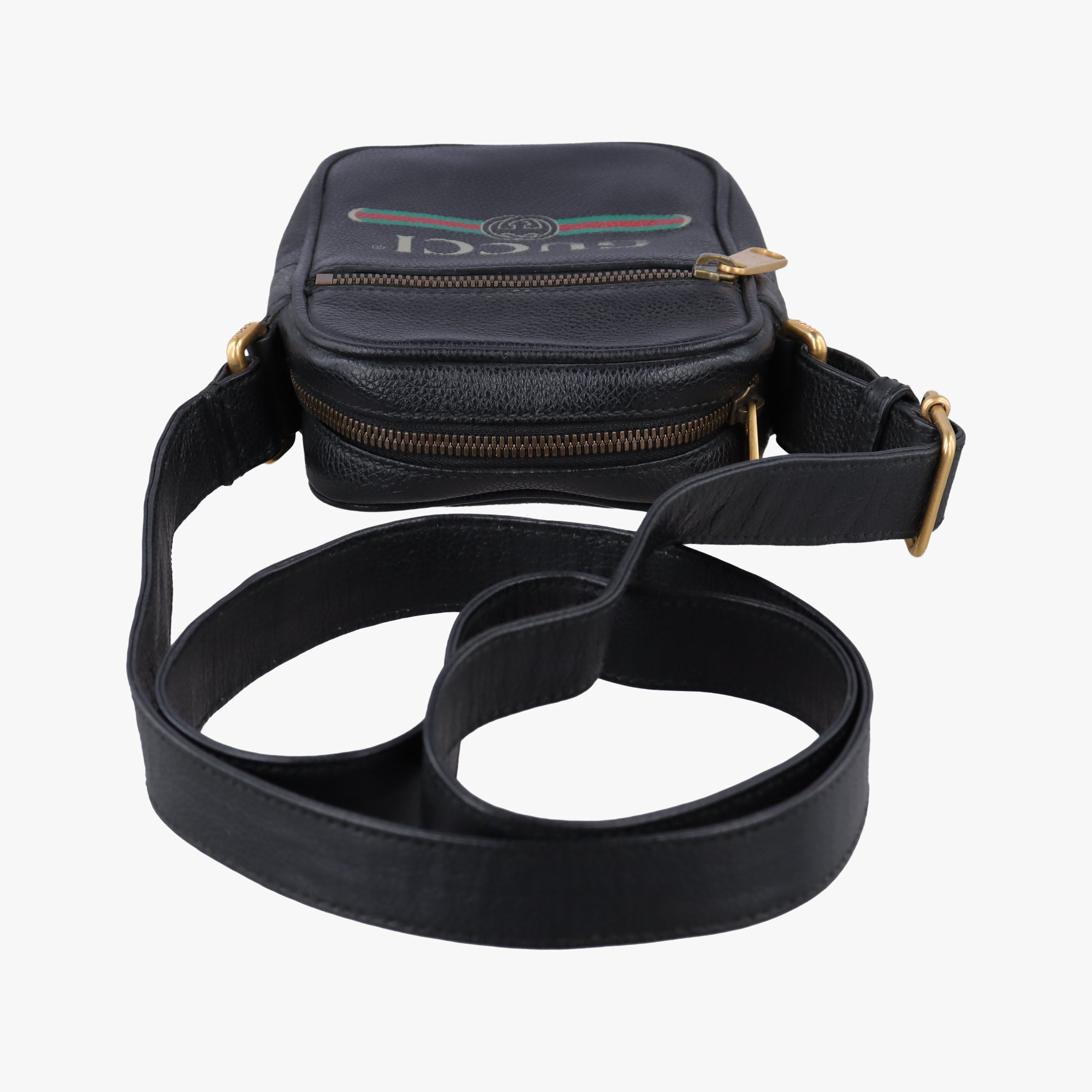 Print Messenger Black Leather 574803 C028991892プリントメッセンジャー ブラック レザー 574803 C028991892