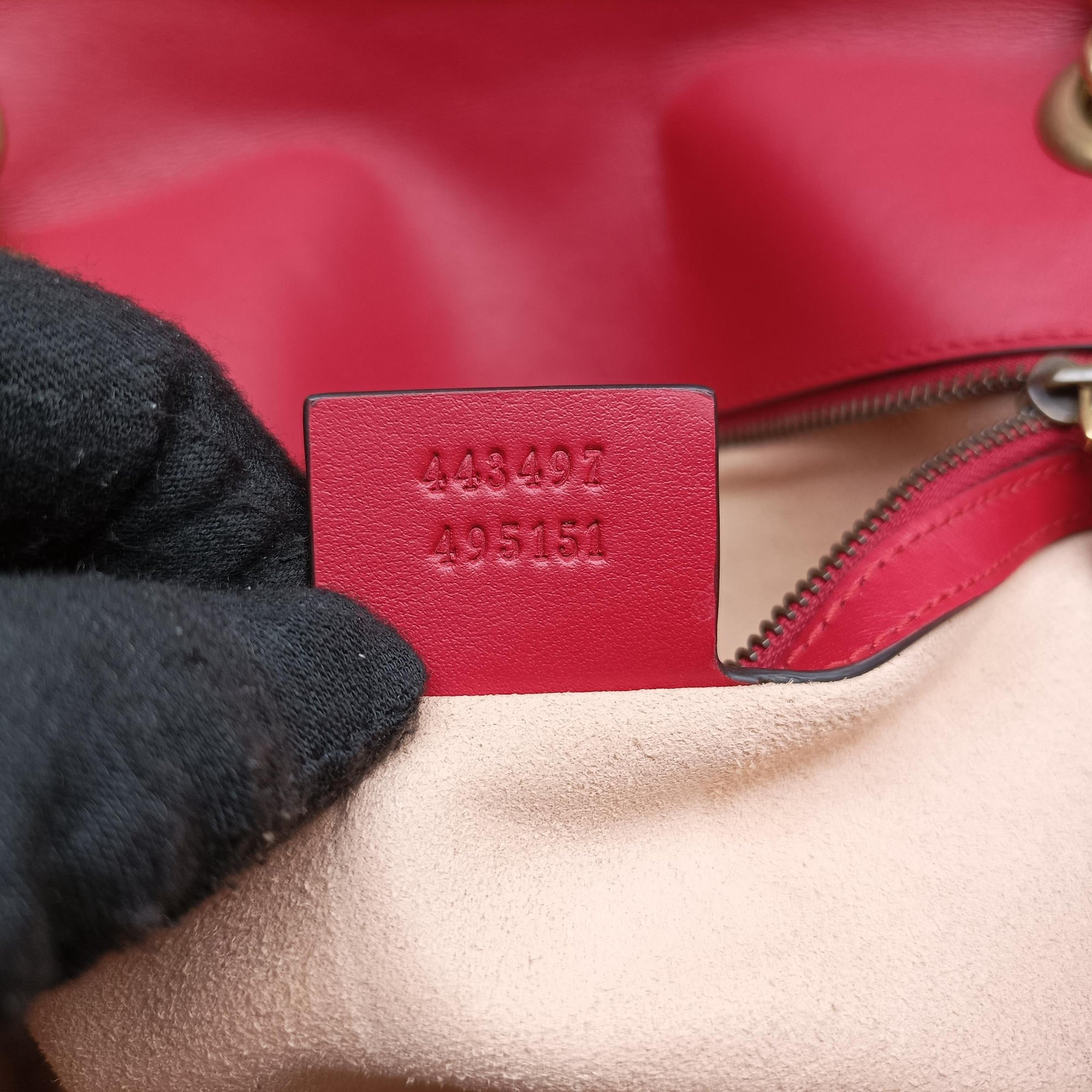 GG Marmont Red Leather 443497 F026764592GGマーモント レッド レザー 443497 F026764592