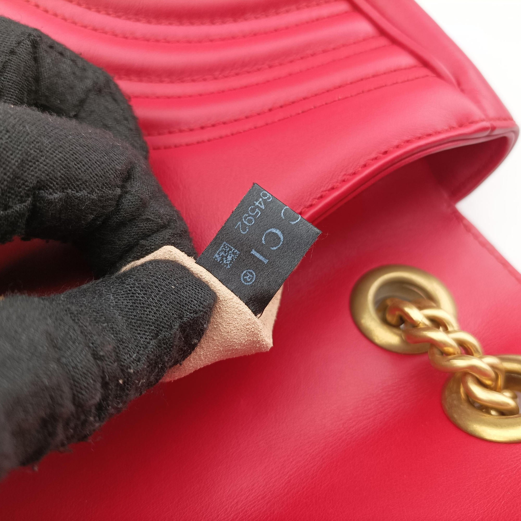 GG Marmont Red Leather 443497 F026764592GGマーモント レッド レザー 443497 F026764592