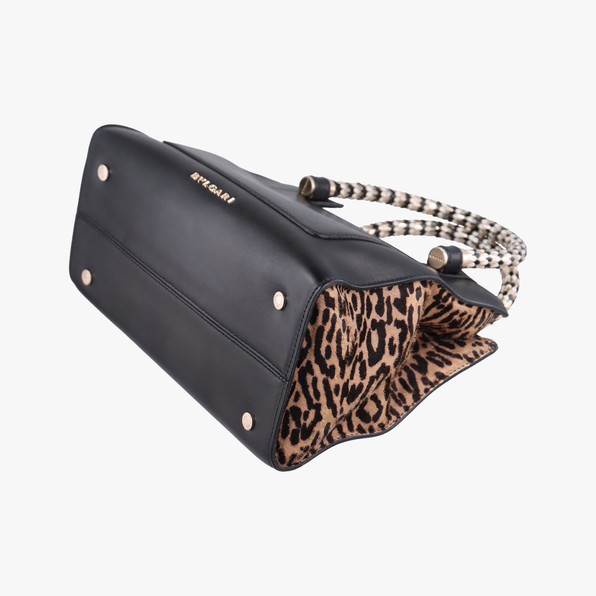 Serpenti Scaglie Black × Leopard Pattern Pony × Leather EK.F14.37787セルペンティ スカリエ ブラック × レオパード柄 ハラコ×レザー EK.F14.37787
