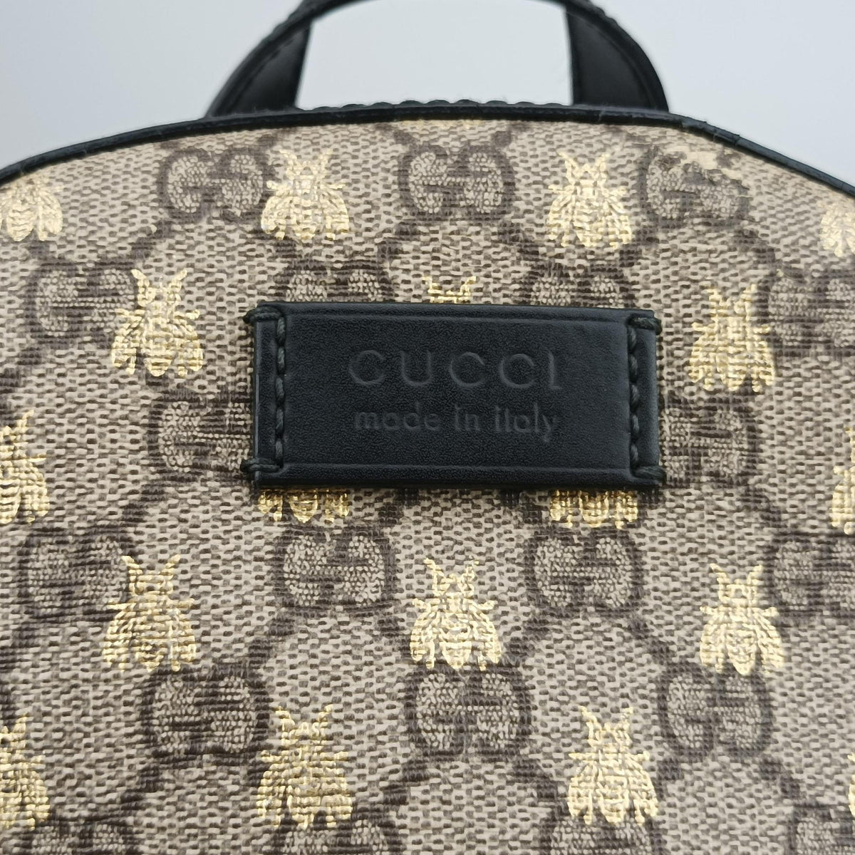 Bee GG Supreme beige×black PVC coated canvas×leather 427042 F027193087GGスプリーム ビー ベージュ×ブラック PVCコーティングキャンバス×レザー 427042 F027193087