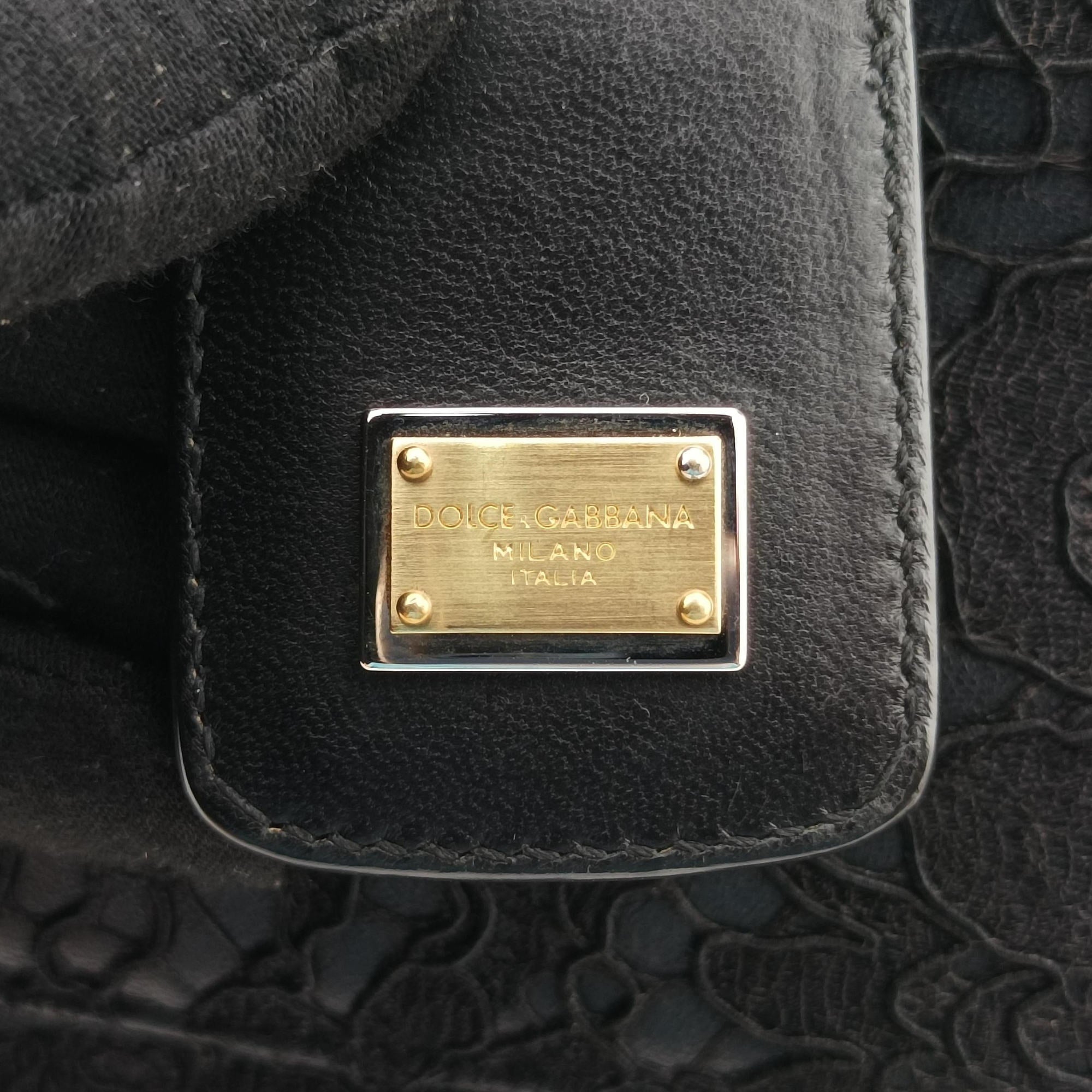 SICILY Black Leather×Crochet 48シシリー ブラック レザー×クロッシェ 48