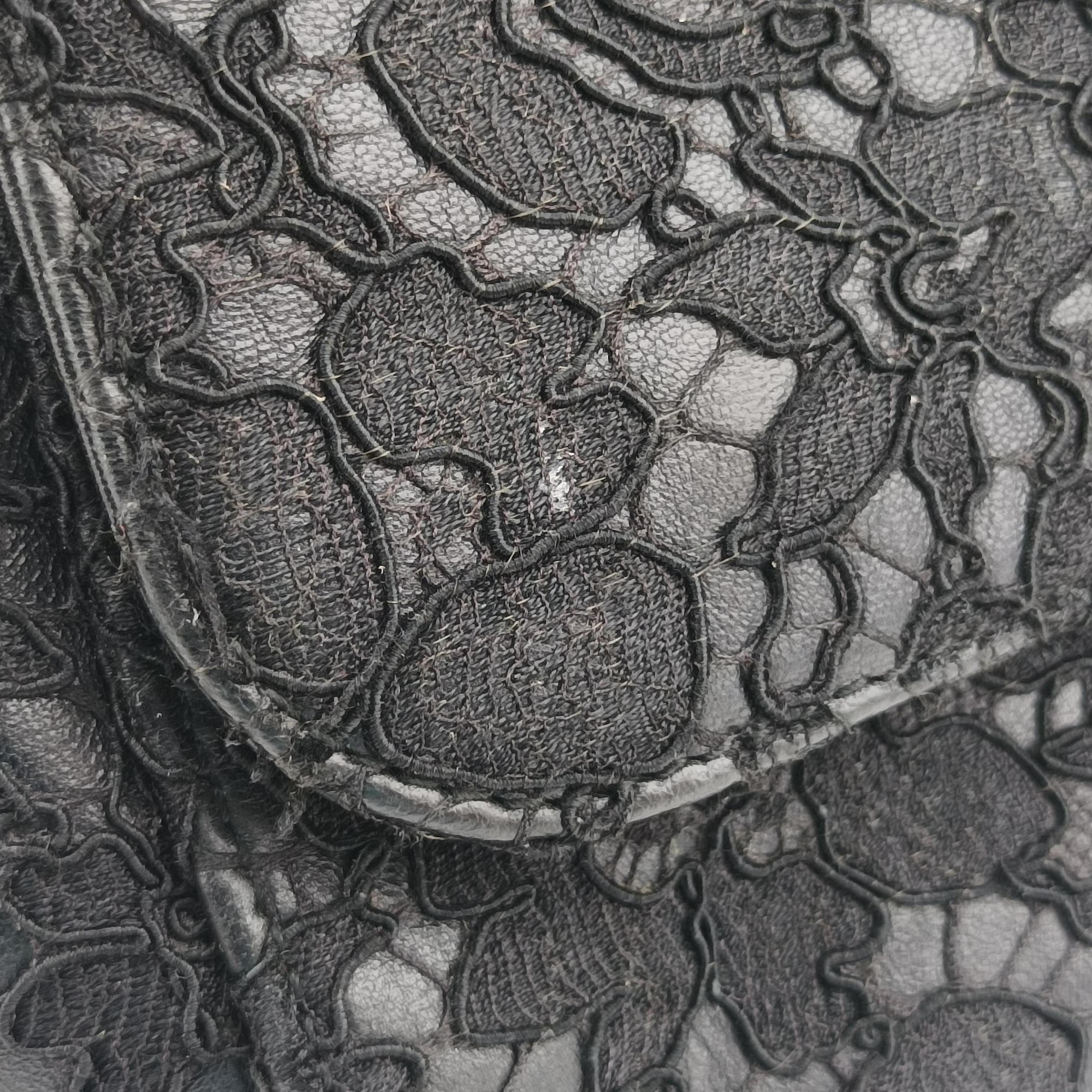 SICILY Black Leather×Crochet 48シシリー ブラック レザー×クロッシェ 48