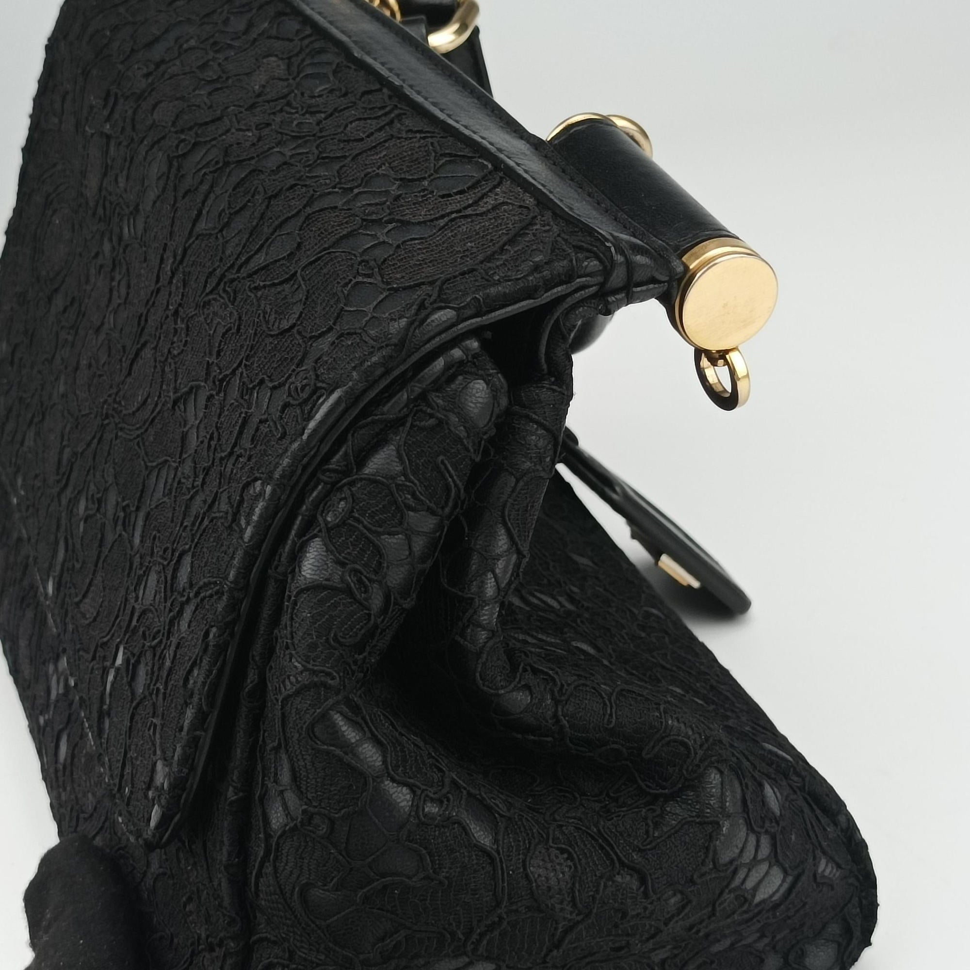 SICILY Black Leather×Crochet 48シシリー ブラック レザー×クロッシェ 48