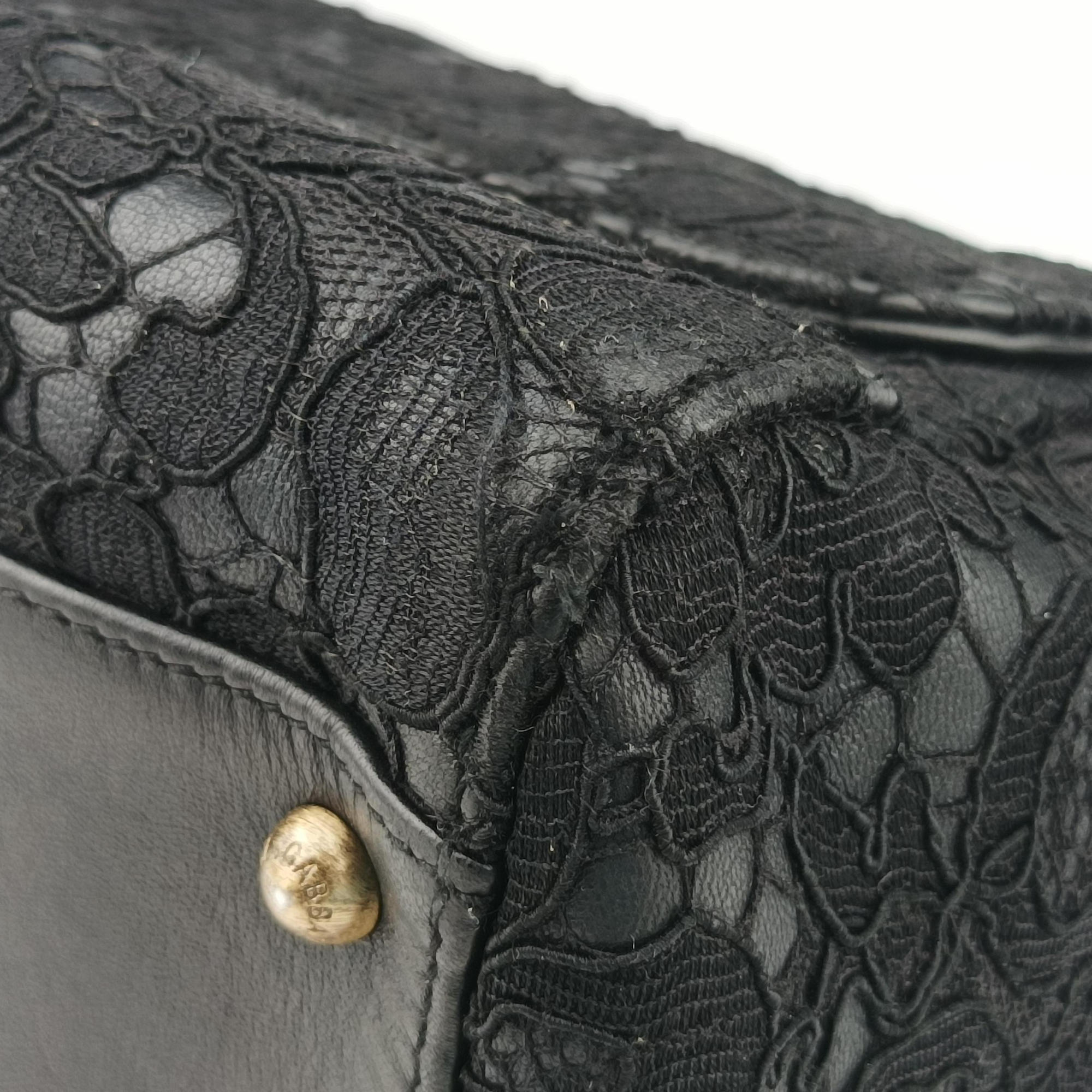SICILY Black Leather×Crochet 48シシリー ブラック レザー×クロッシェ 48