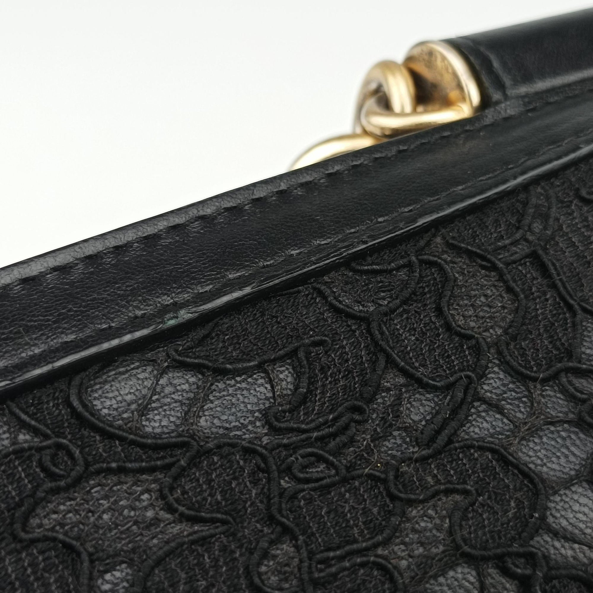 SICILY Black Leather×Crochet 48シシリー ブラック レザー×クロッシェ 48