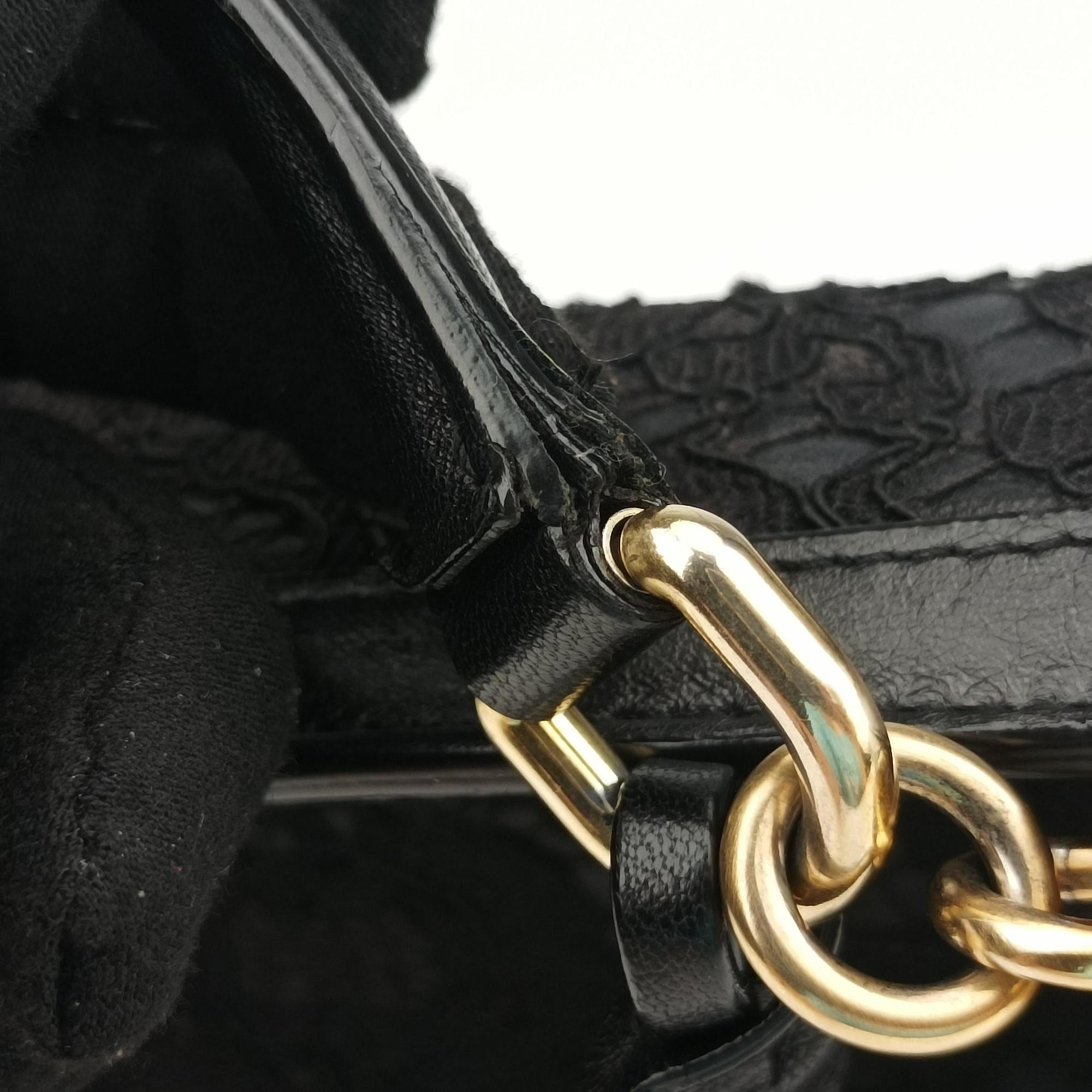 SICILY Black Leather×Crochet 48シシリー ブラック レザー×クロッシェ 48