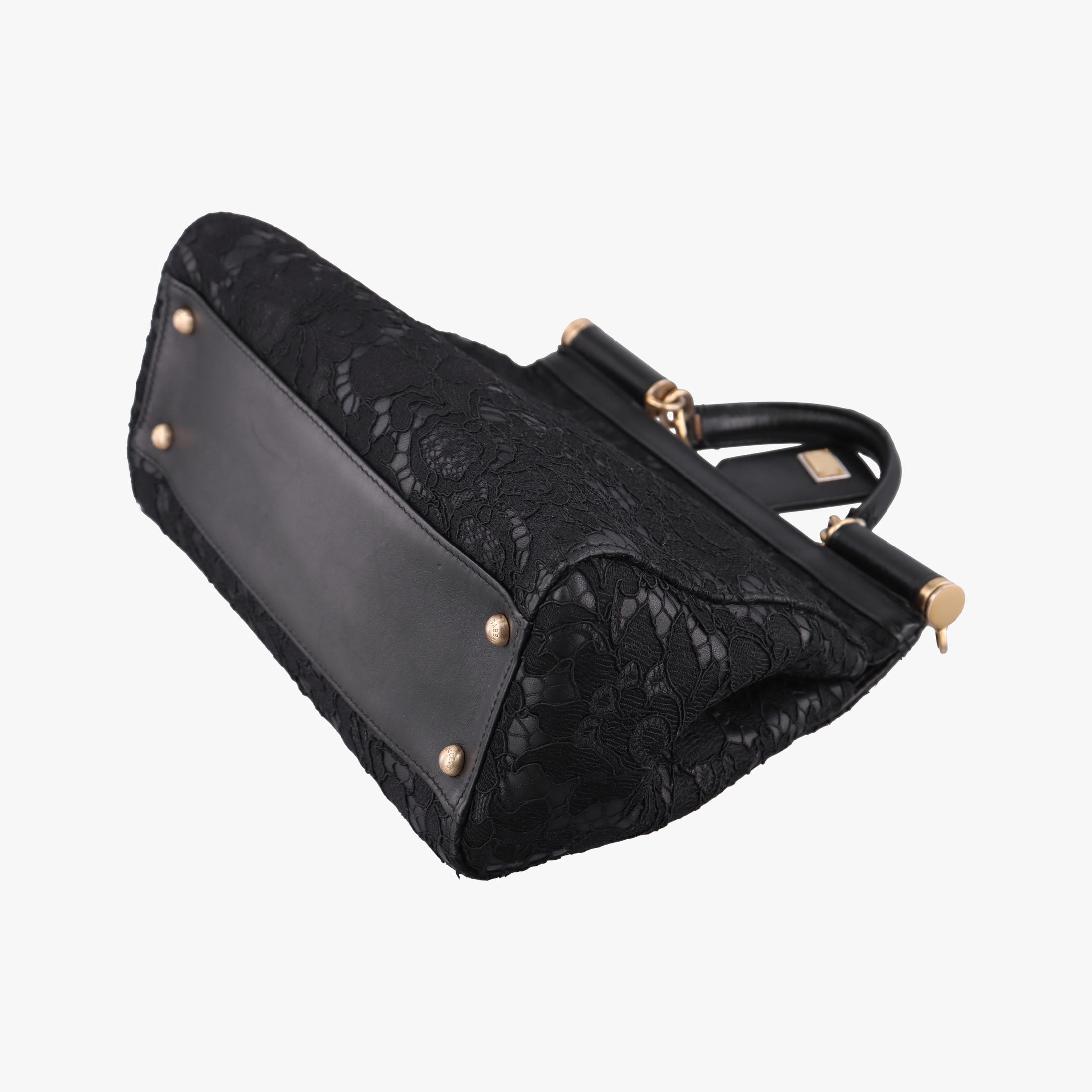 SICILY Black Leather×Crochet 48シシリー ブラック レザー×クロッシェ 48