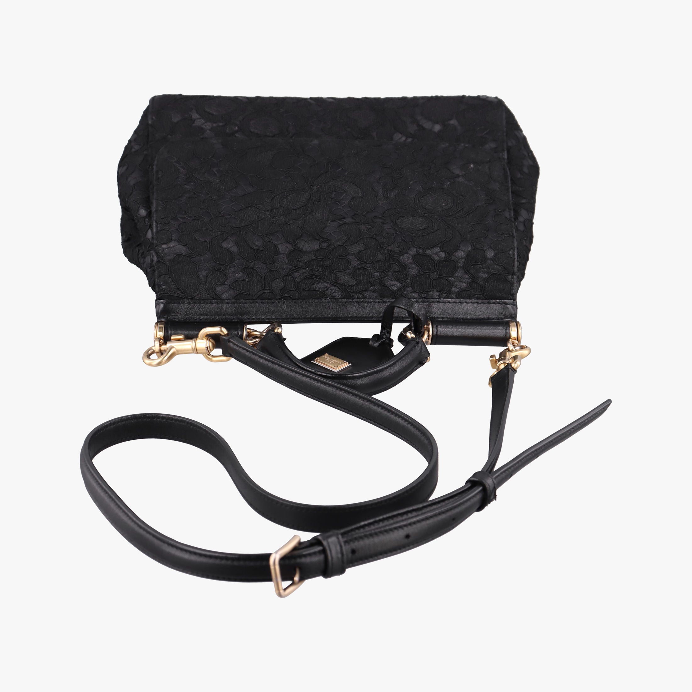 SICILY Black Leather×Crochet 48シシリー ブラック レザー×クロッシェ 48