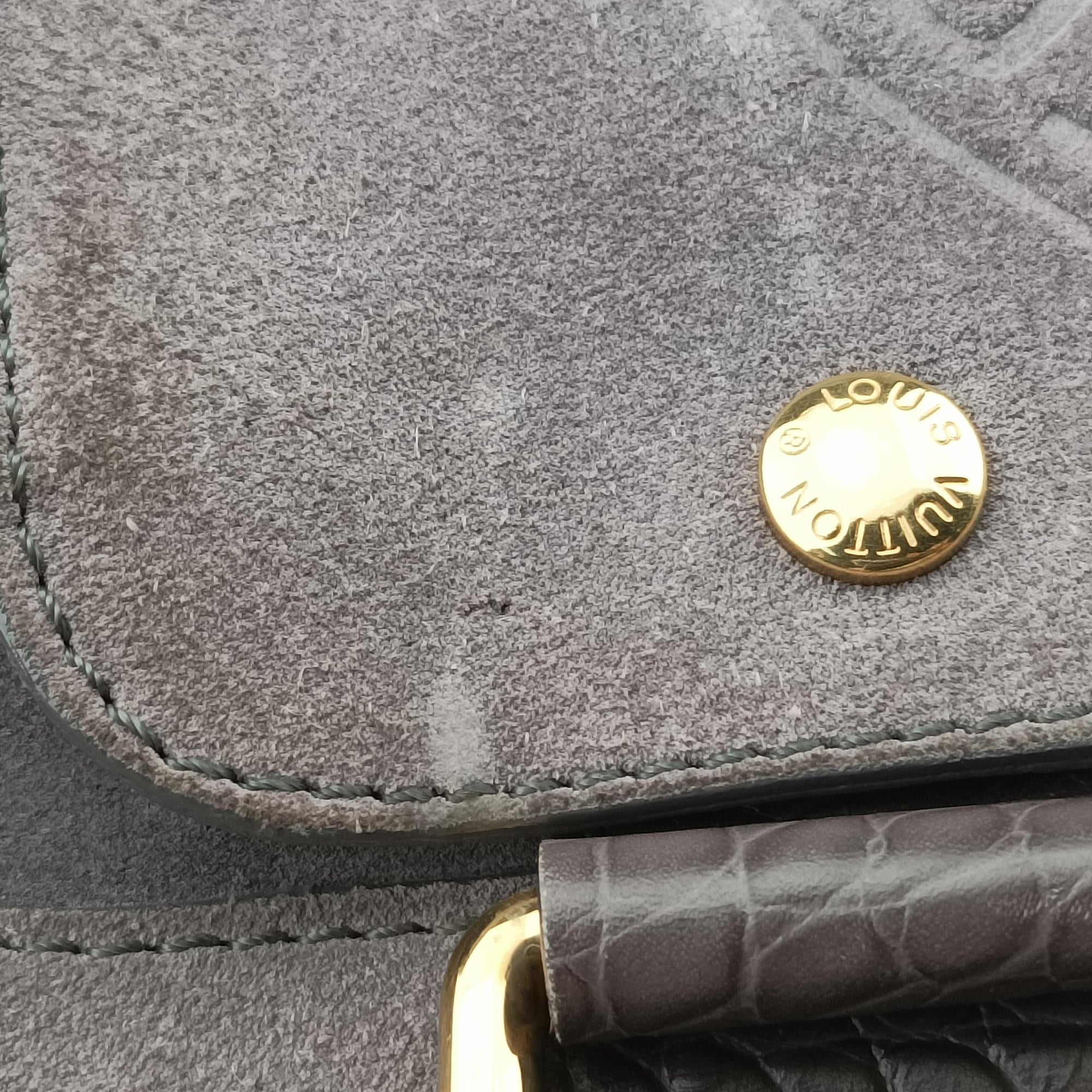 Havane Stamped Trunk BowlerGreySuede× LeatherM95237LM0076ハヴァン スタンプド トランク ボウラーグレースエード × レザーM95237LM0076
