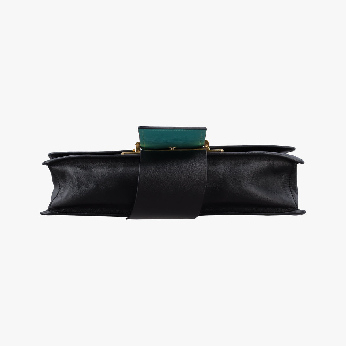 Secondhand Prada Plex Ribbon black×green×grey Leather 1BD067 shoulderbag | stylenewstar