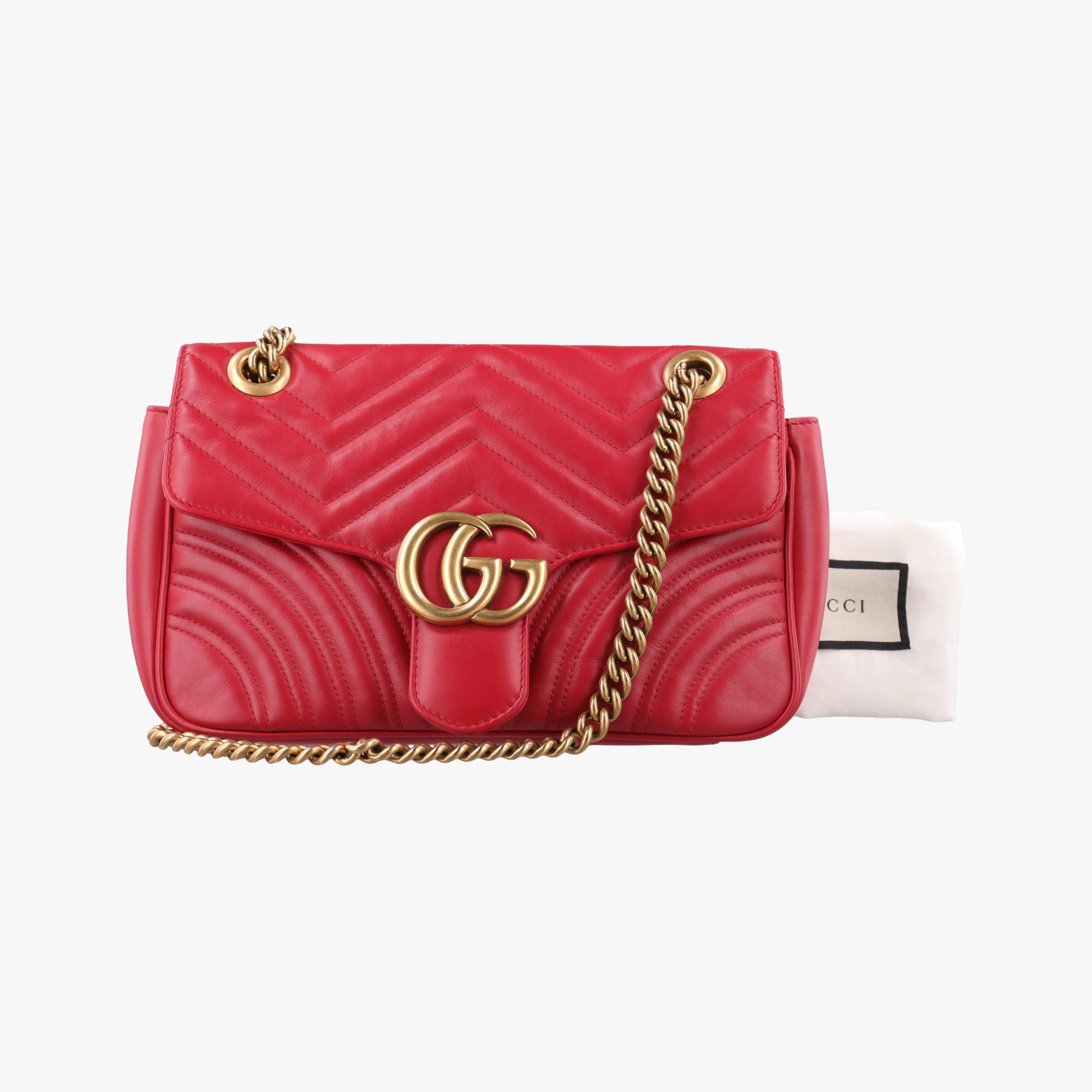 GG Marmont Red Leather 443497 E027566642GGマーモント レッド レザー 443497 E027566642