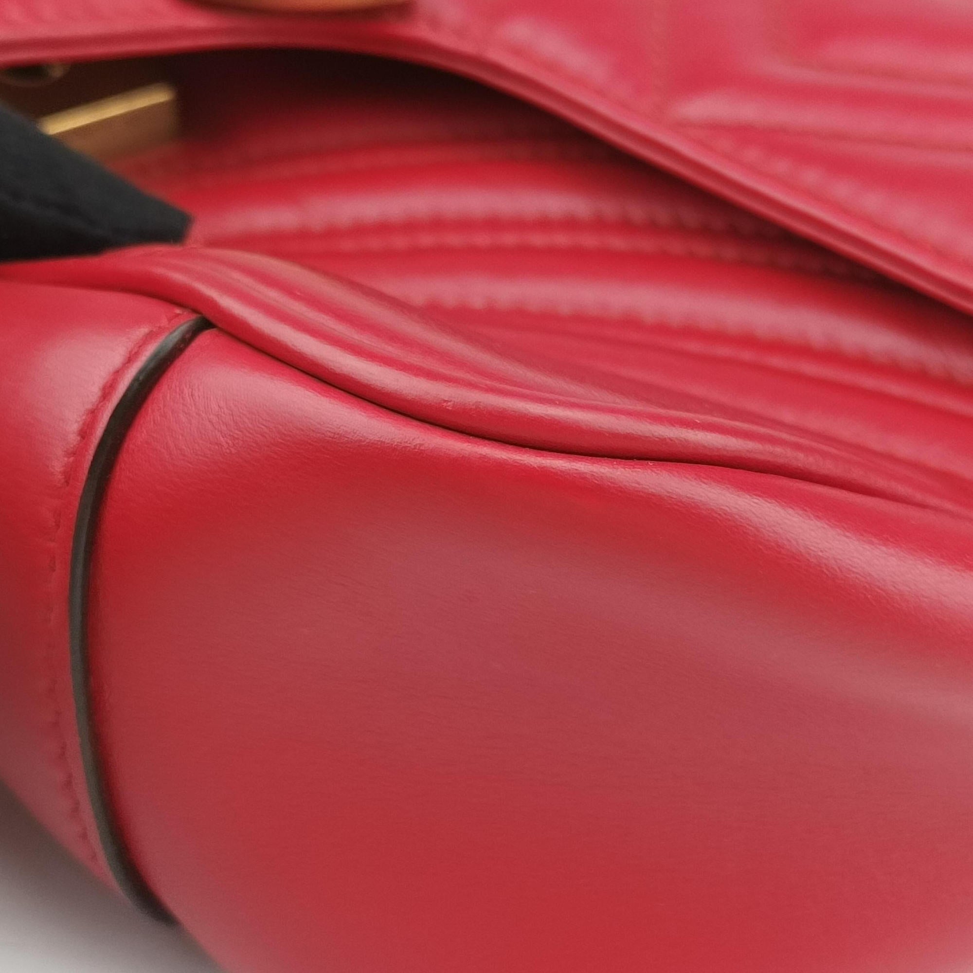 GG Marmont Red Leather 443497 E027566642GGマーモント レッド レザー 443497 E027566642