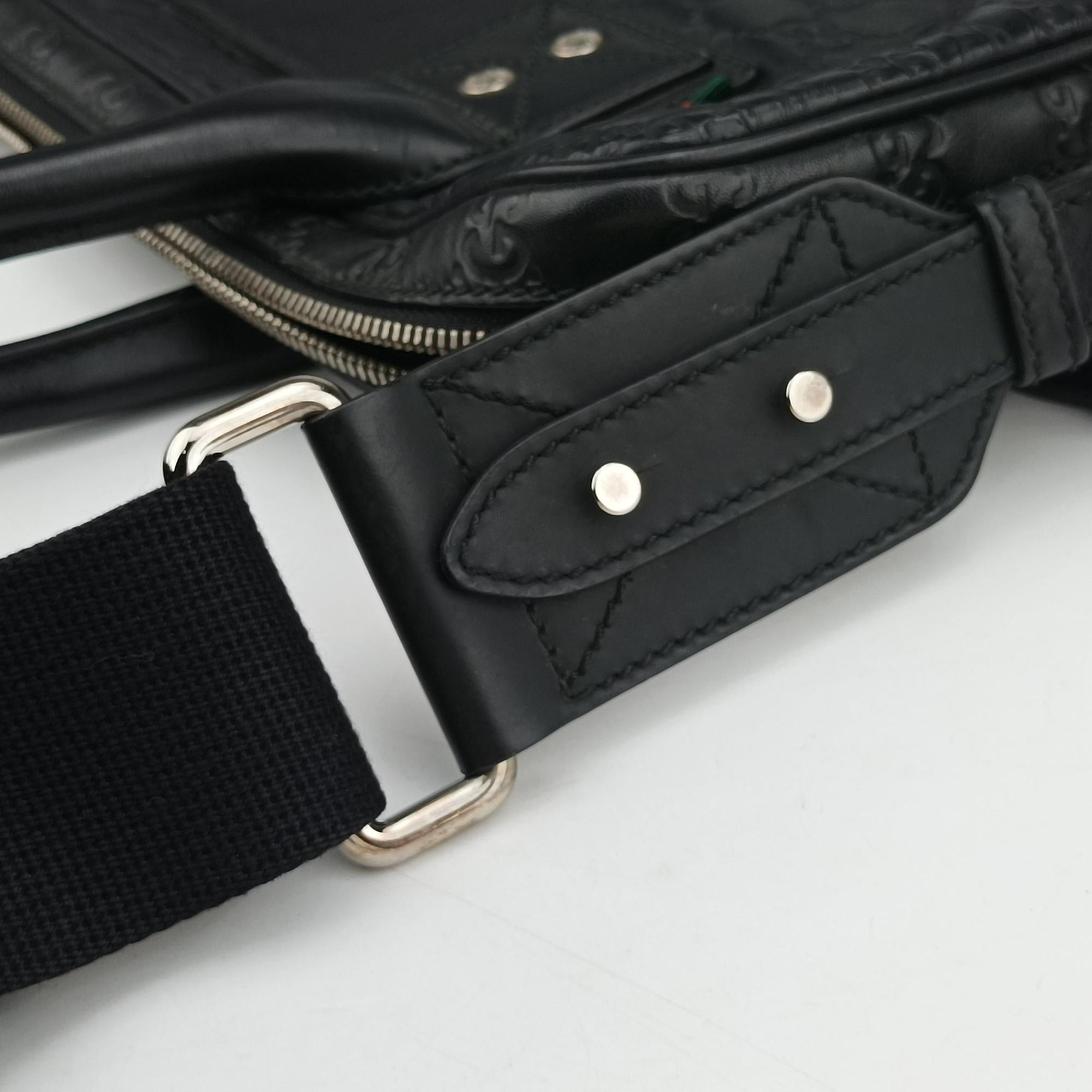 Guccissima Briefcase Business Black Leather 328937 C018699206グッチシマ ブリーフケース ビジネス ブラック レザー 328937 C018699206