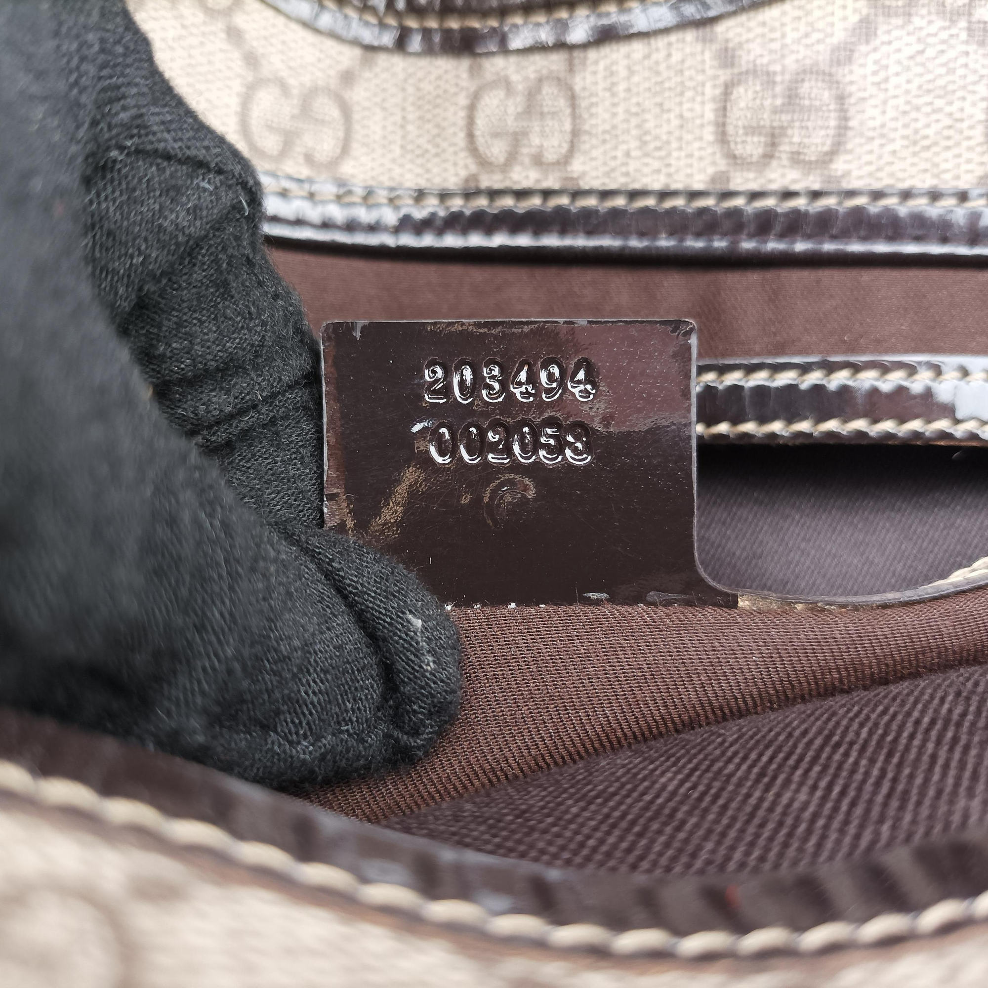 New Jackie Brown PVC coated canvas × leather 203494 F2661161ニュージャッキー ブラウン PVCコーティングキャンバス×レザー 203494 F2661161