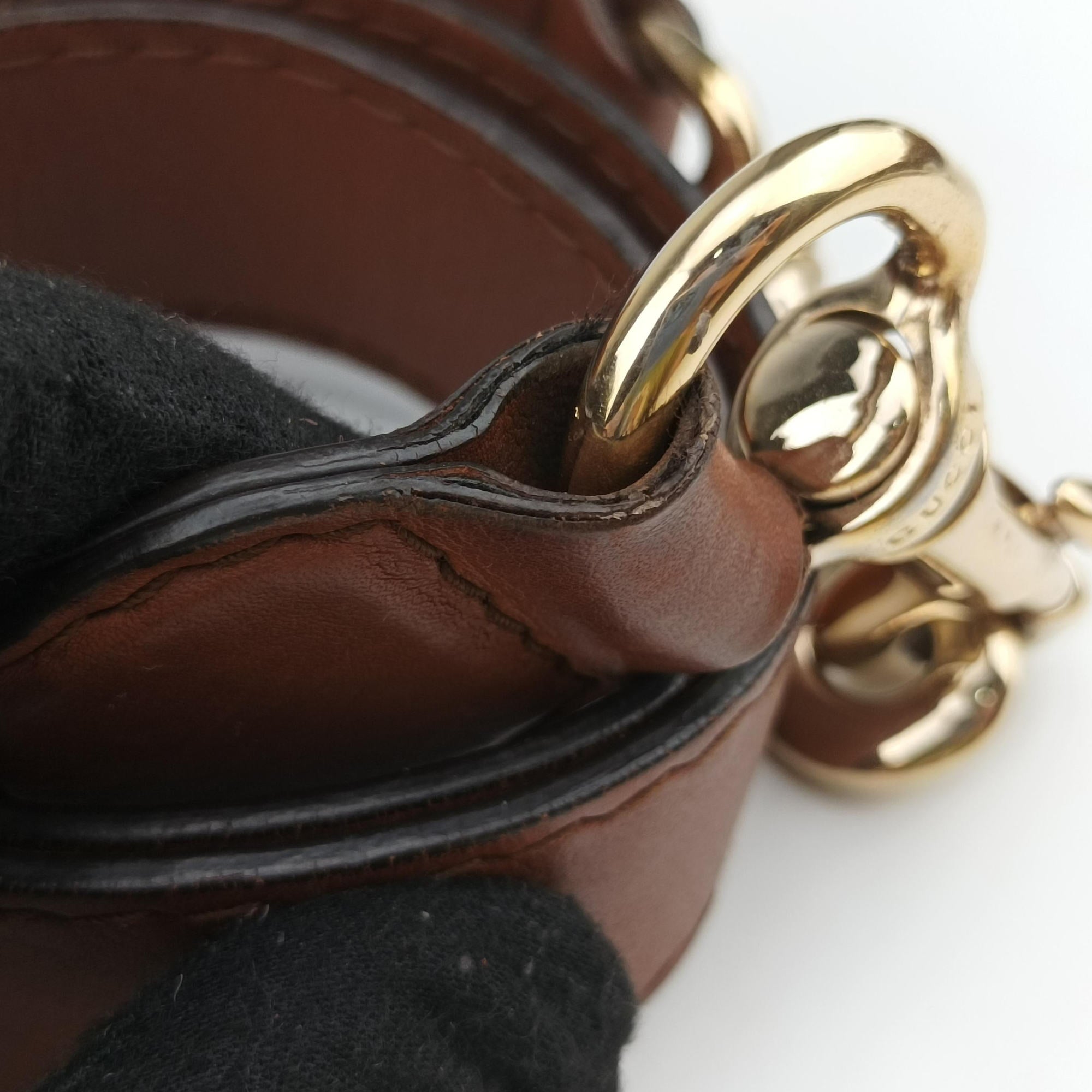 New Jackie White × Brown denim×leather 246907 E010897729ニュージャッキー ホワイト×ブラウン デニム×レザー 246907 E010897729