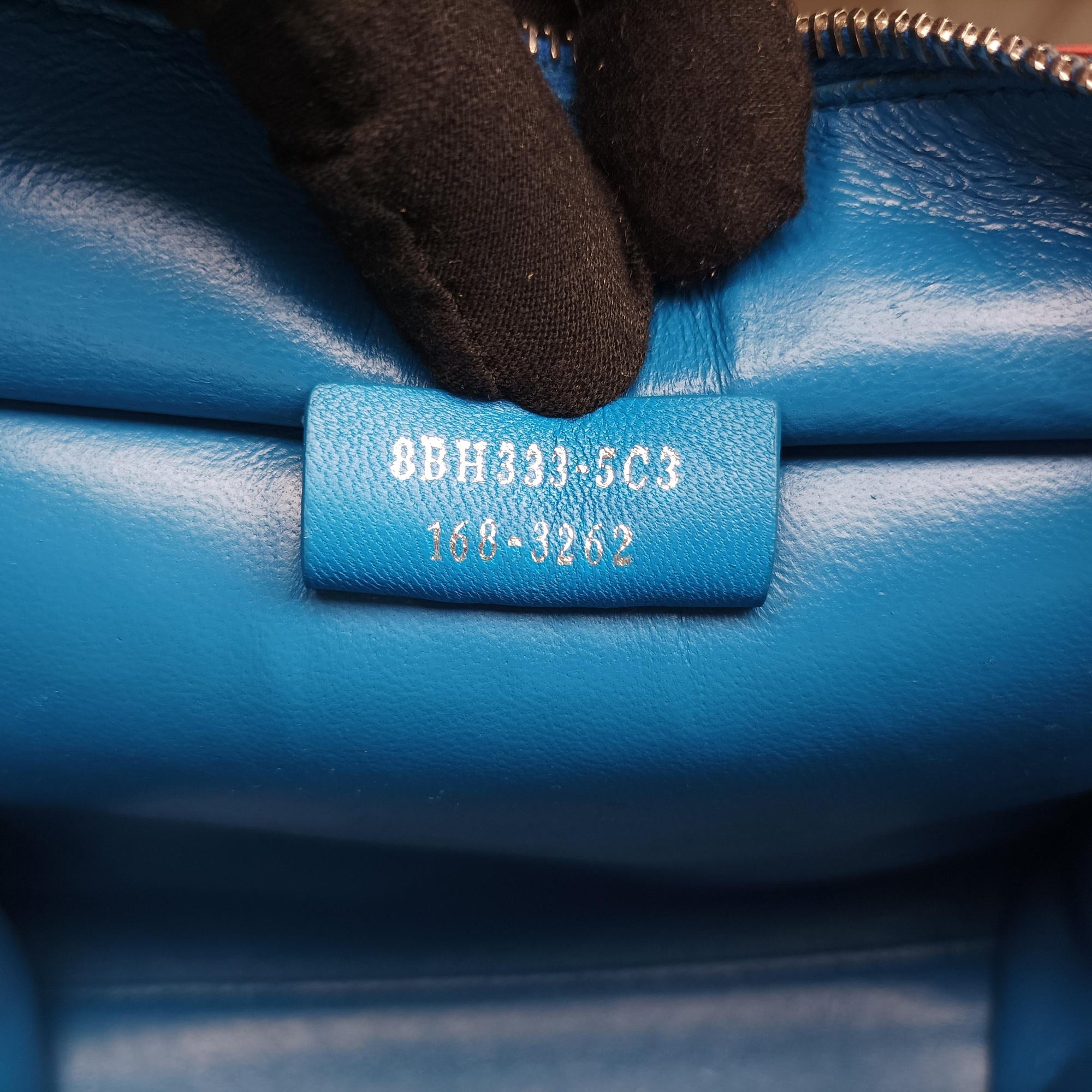 Pre-owned Fendi Petite 3Jours Blue Leather 8BH333 shoulderbag | stylenewstar