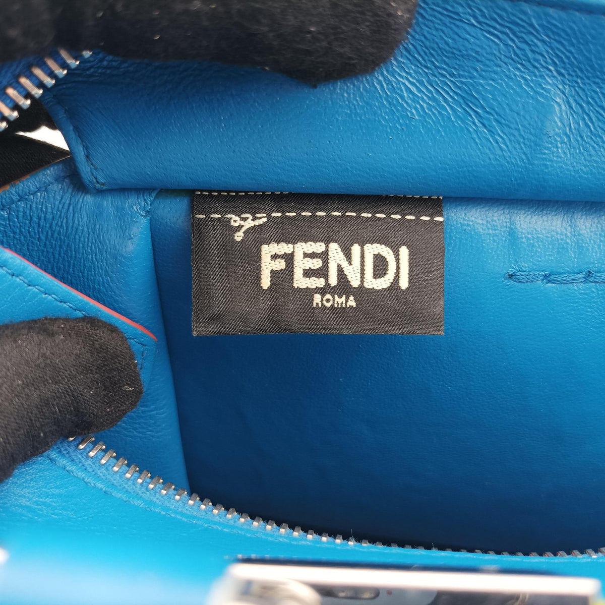 Pre-owned Fendi Petite 3Jours Blue Leather 8BH333 shoulderbag | stylenewstar