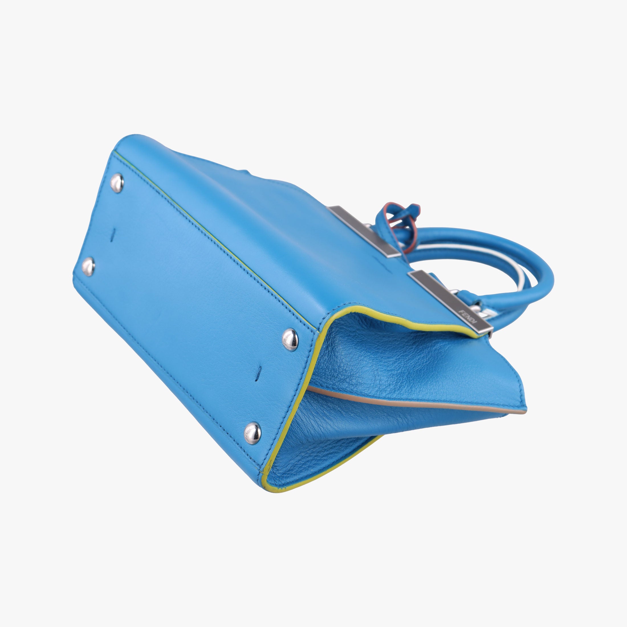 Pre-owned Fendi Petite 3Jours Blue Leather 8BH333 shoulderbag | stylenewstar