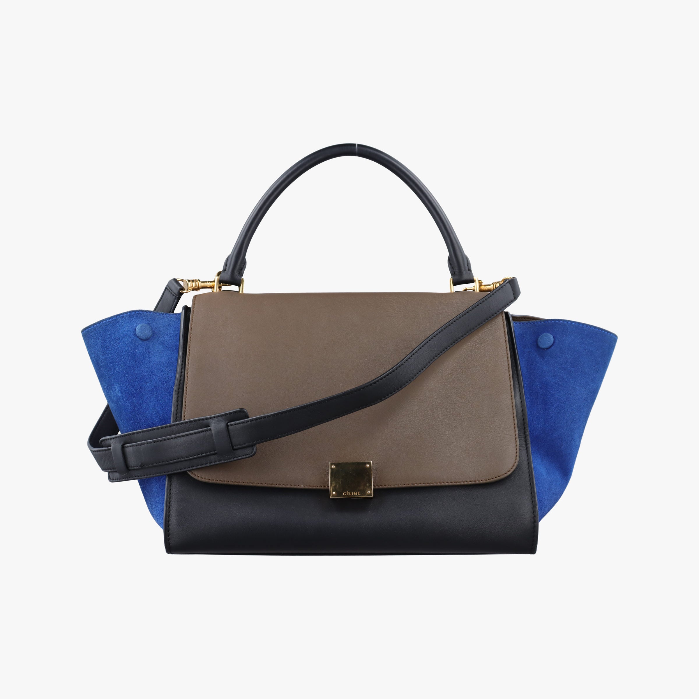 Trapeze Brown×Black×Blue Suede × leather F-VP-0162 F-CU-0162トラペーズミディアム ブラウン×ブラック×ブルー スエード×レザー F-VP-0162 F-CU-0162