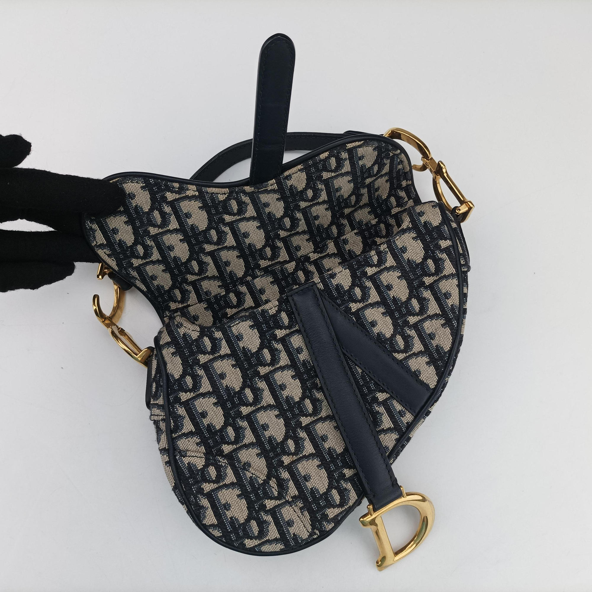 Saddle Navy×grey Jacquard × Leather 05-RU-1108サドル ネイビー×グレー ジャガード×レザー 05-RU-1108