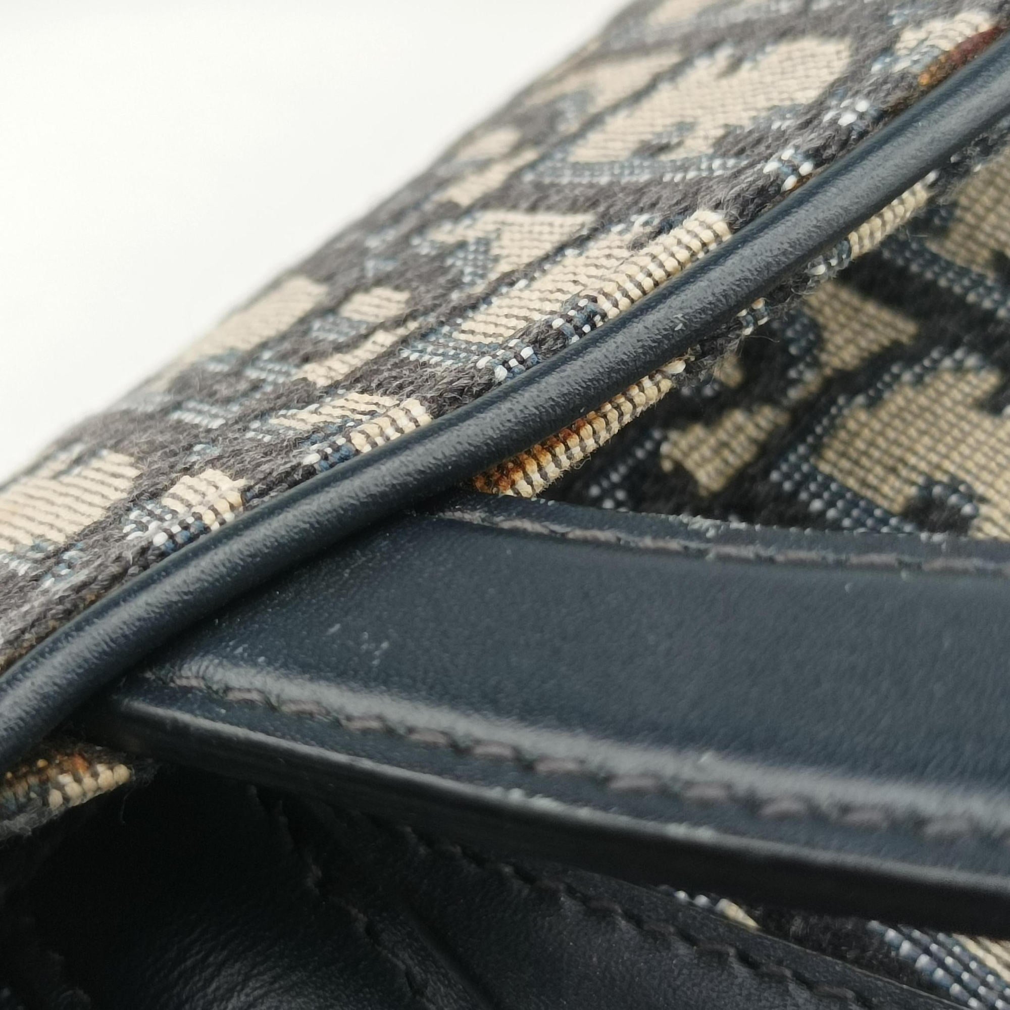 Saddle Navy×grey Jacquard × Leather 05-RU-1108サドル ネイビー×グレー ジャガード×レザー 05-RU-1108