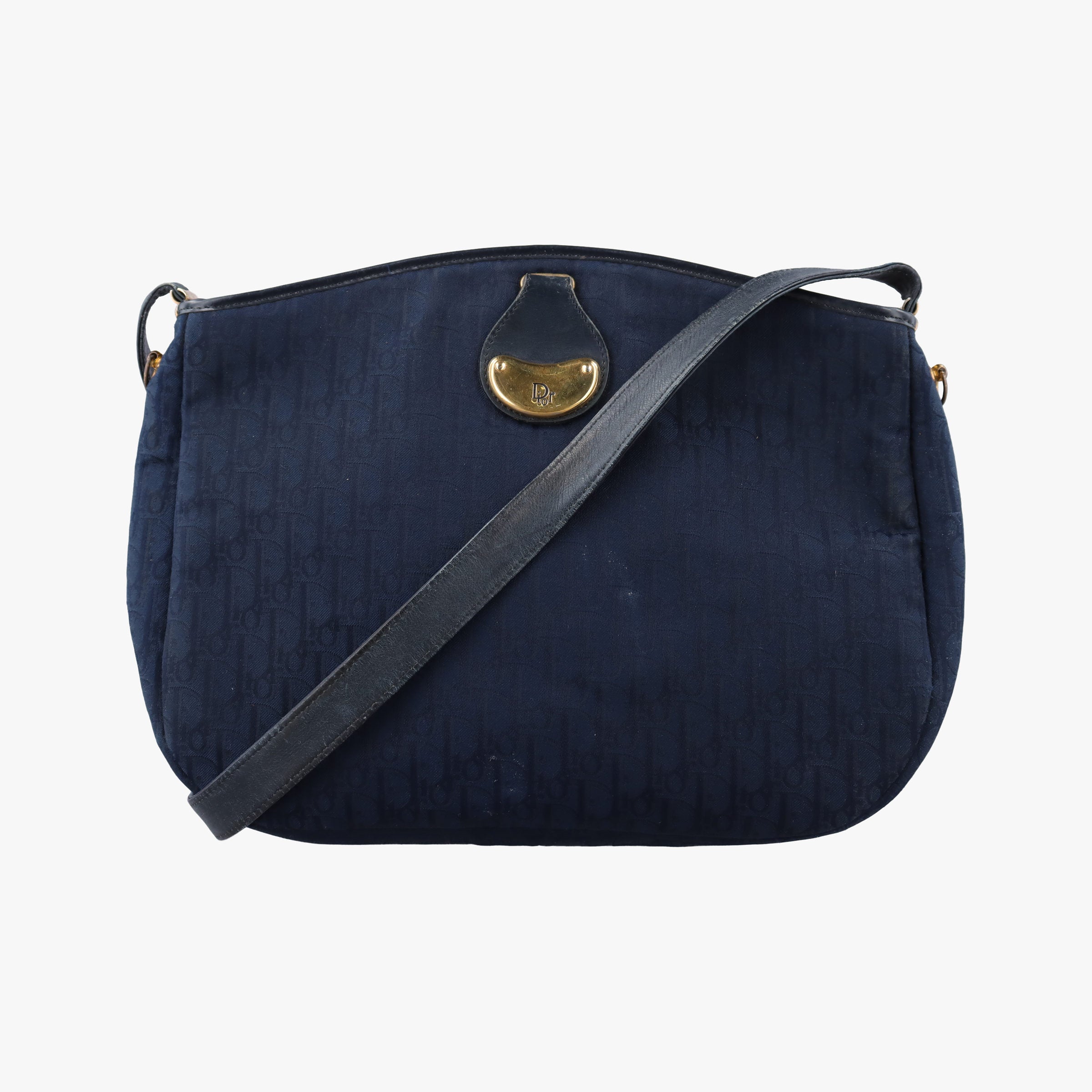 Trotter Navy Oblique Jacquard Canvas × Leather トロッター ネイビー ジャガードキャンバス × レザー