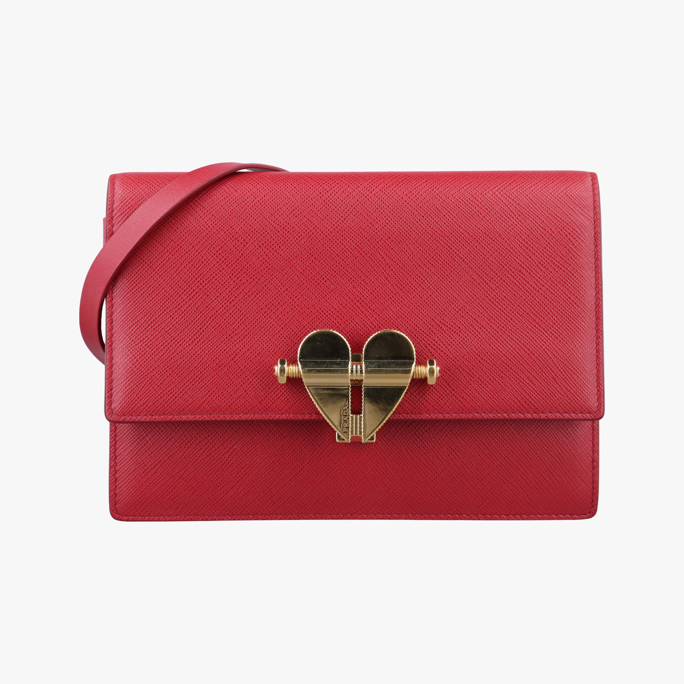 heart lock Red Saffiano Leather 62Bハートロック レッド サフィアーノレザー 62B