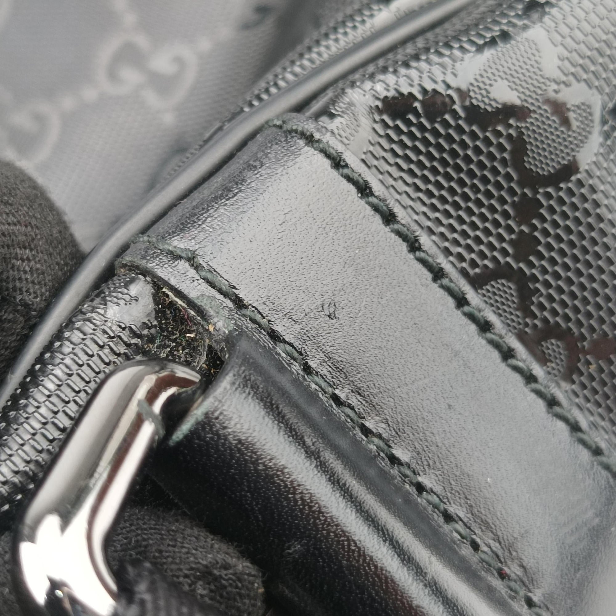 GG Imprime Messenger Black PVC coated canvas 201448 D6362378GGインプリメ メッセンジャー ブラック PVCコーティングキャンバス 201448 D6362378