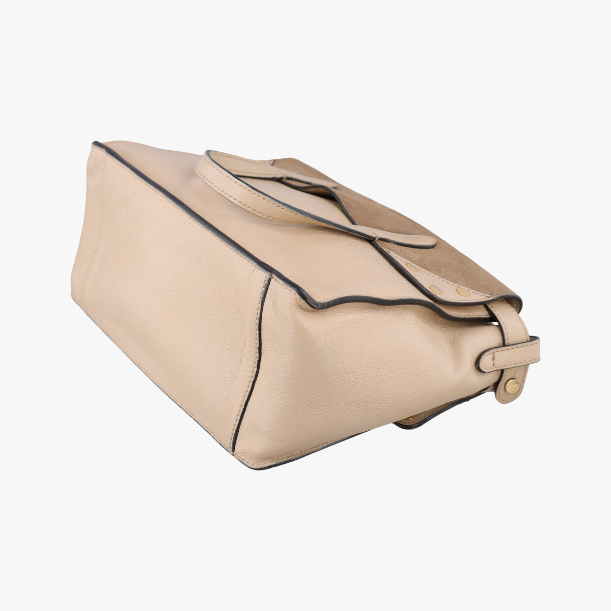 Pre-owned Fendi Flip Beige×Brown Leather×Suede 8BT302 shoulderbag | stylenewstar