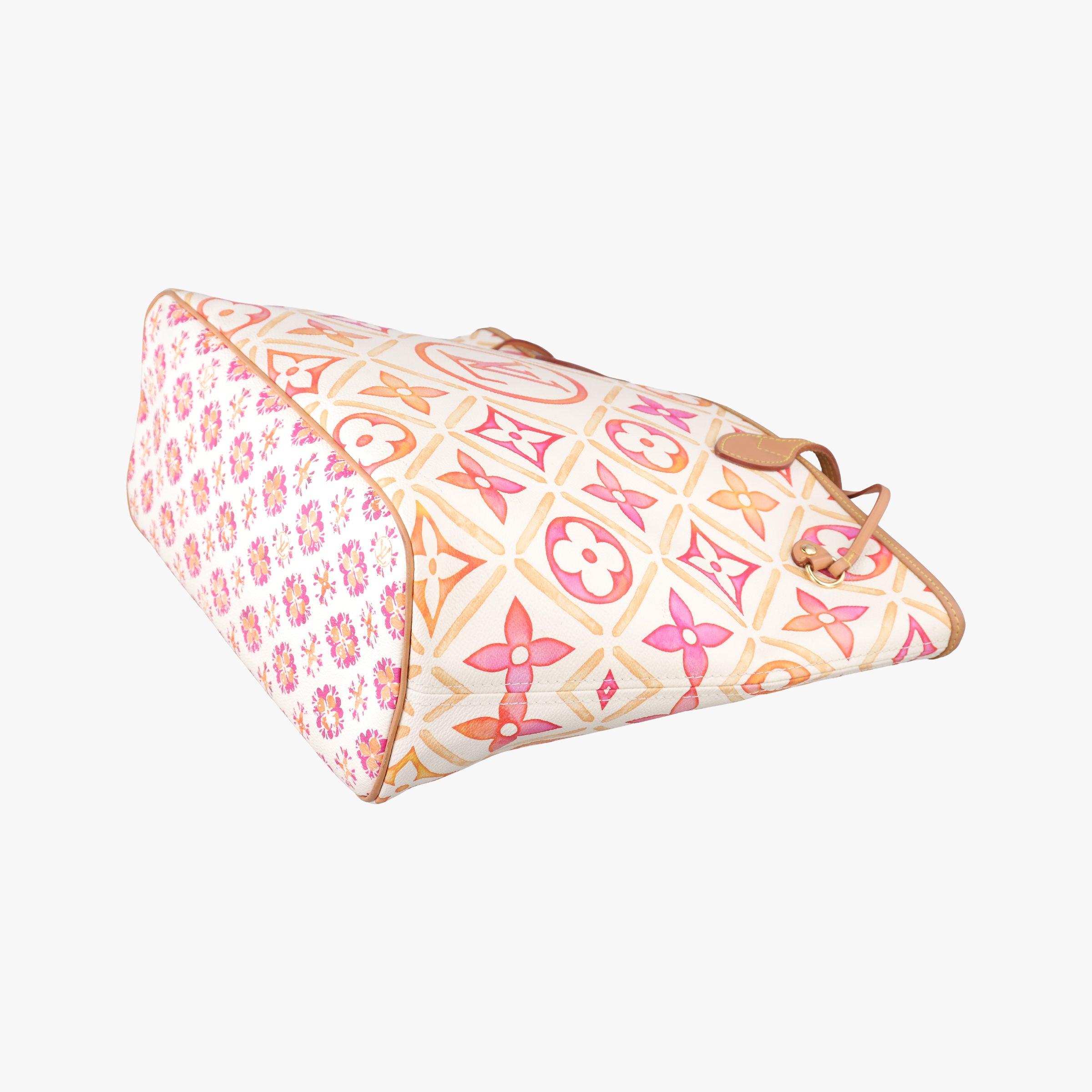 Neverfull MM Orange × White × Orange × Multicolor Monogram Tile Canvas IC Chipネヴァーフル MM オレンジ × ホワイト × オレンジ × マルチカラー モノグラム タイル キャンバス ICチップ