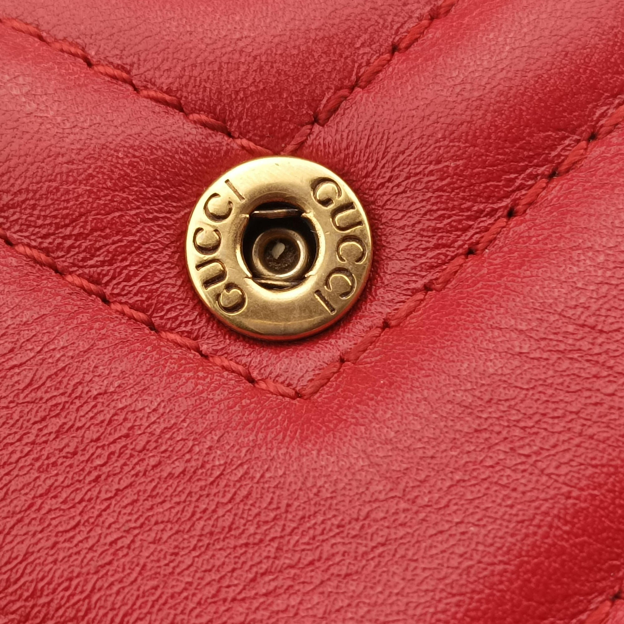 GG Marmont Red Leather 476433 GGマーモント レッド レザー 476433