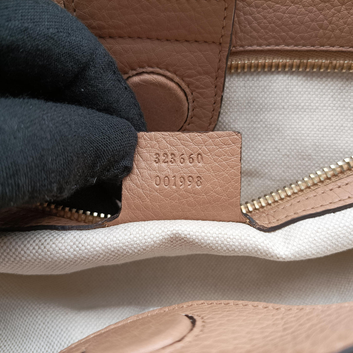Bamboo Shopper Beige Leather 323660 G017520646バンブーショッパー ベージュ レザー 323660 G017520646