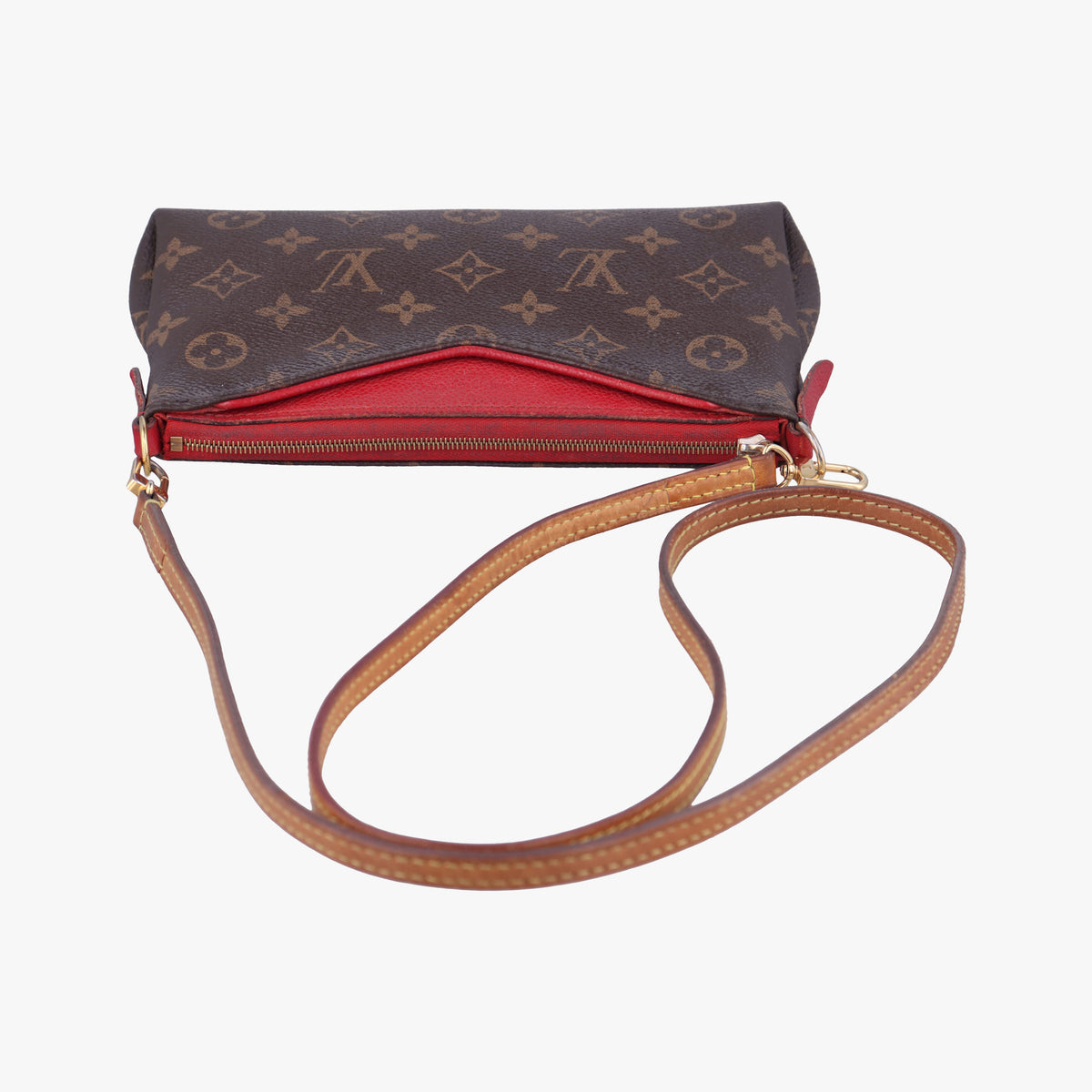 PALLAS Clutch brown×CERISE Monogram Canvas×calf leather M41638 Lot number unknownパラス クラッチ モノグラム/ブラウン×スリーズ モノグラムキャンバス×カーフレザー M41638 製番不明