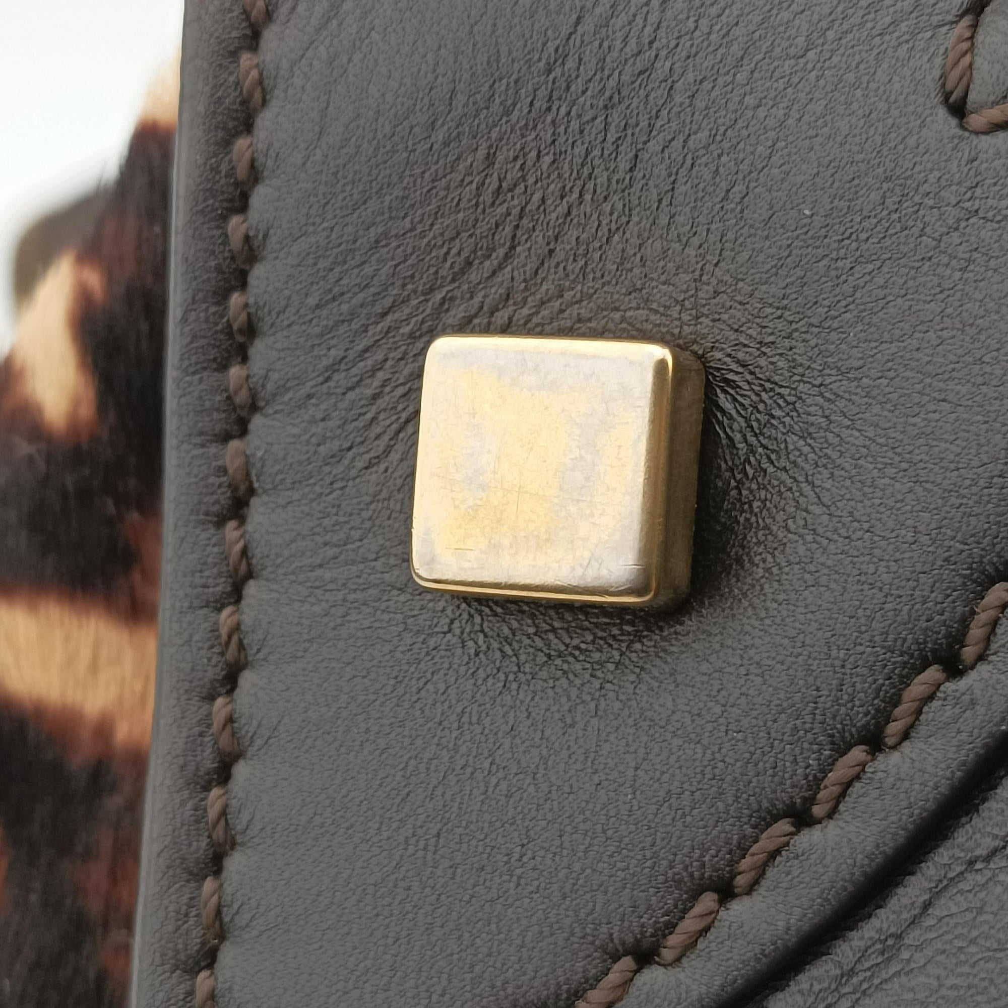 Micro Luggage Leopard Print × Black Ponyhair× Smooth Leather F-PA-0161ラゲージ マイクロ レオパード × ブラック ハラコ × スムースレザー F-PA-0161