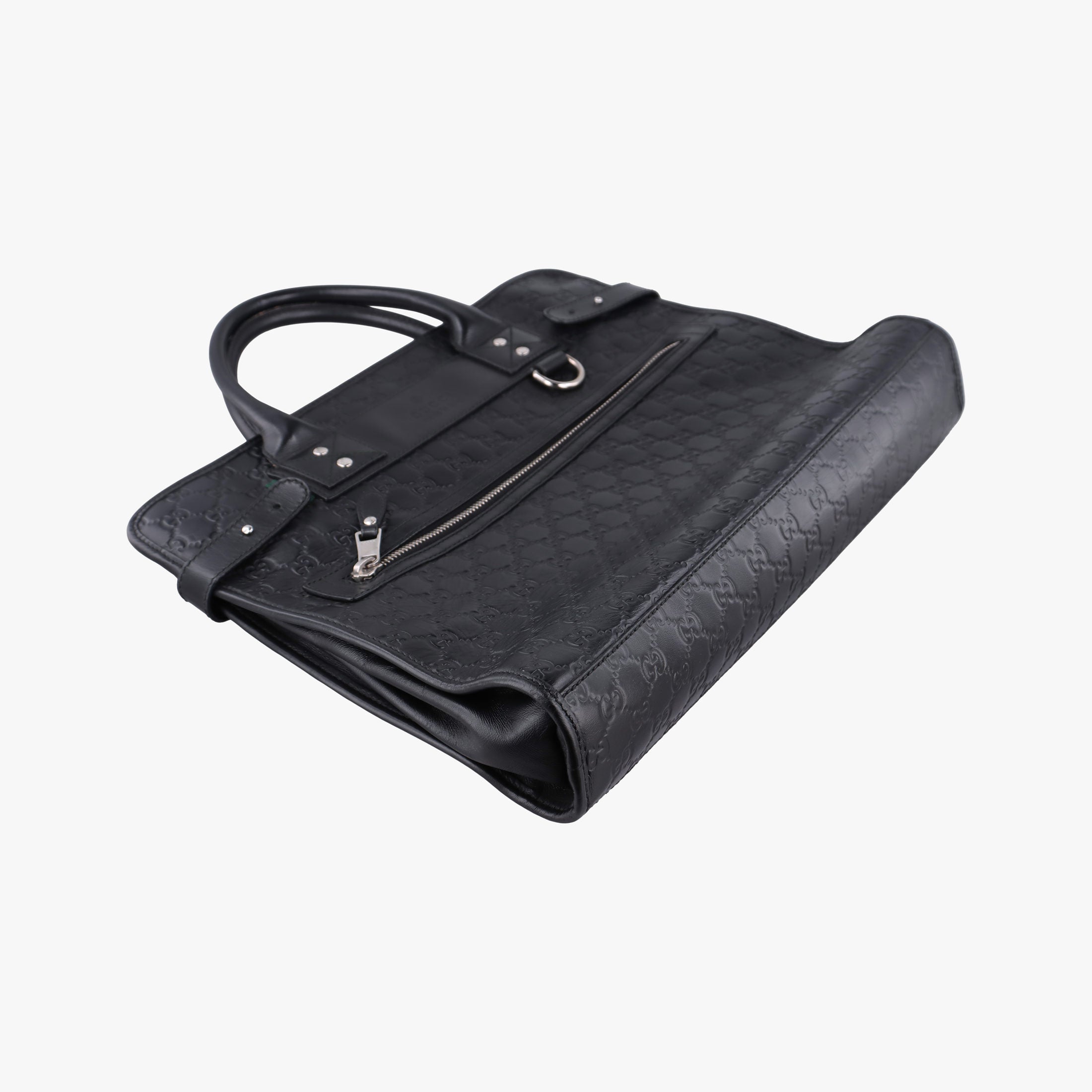 Pre-owned Gucci Guccissima Black Leather 246410 handbag | stylenewstar