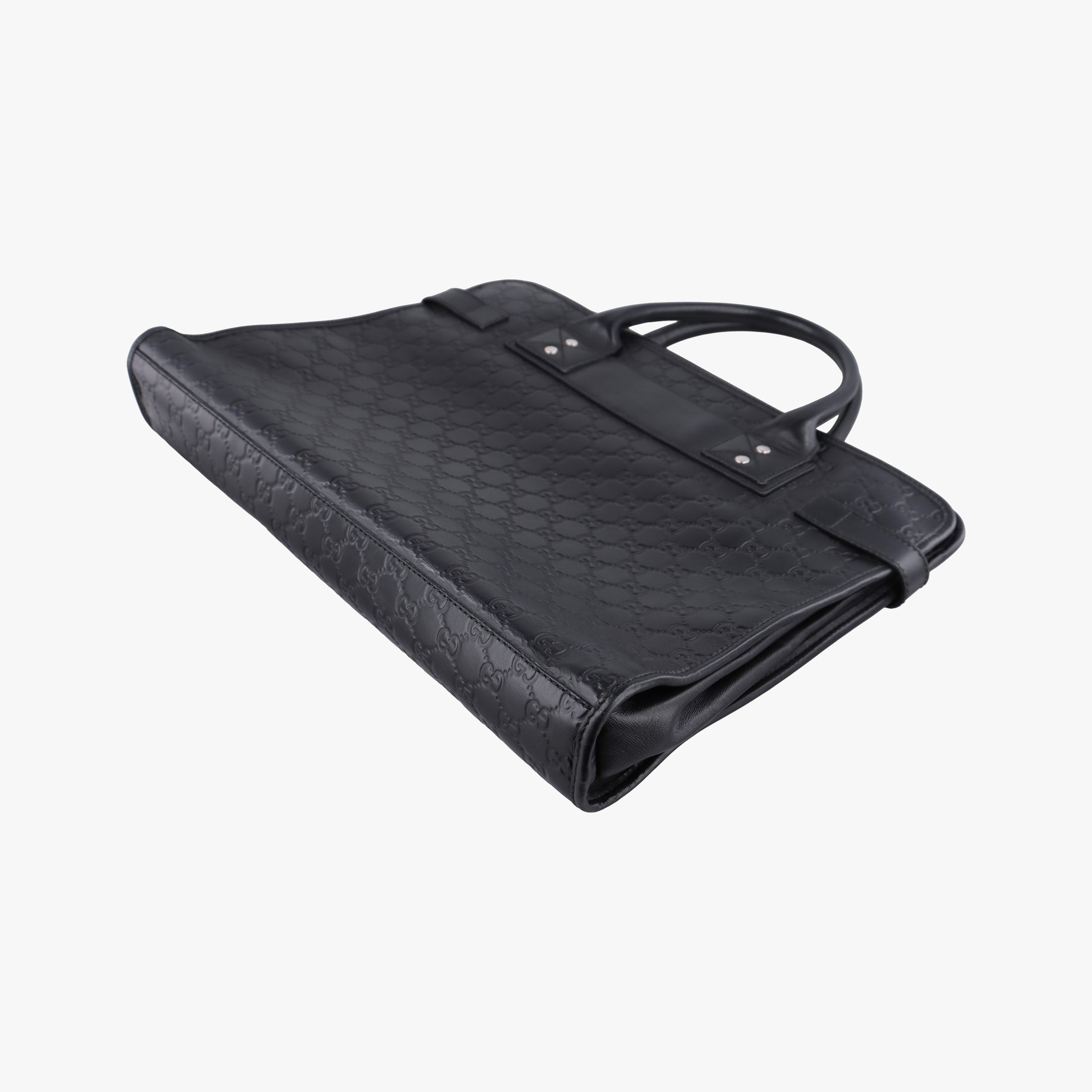 Pre-owned Gucci Guccissima Black Leather 246410 handbag | stylenewstar