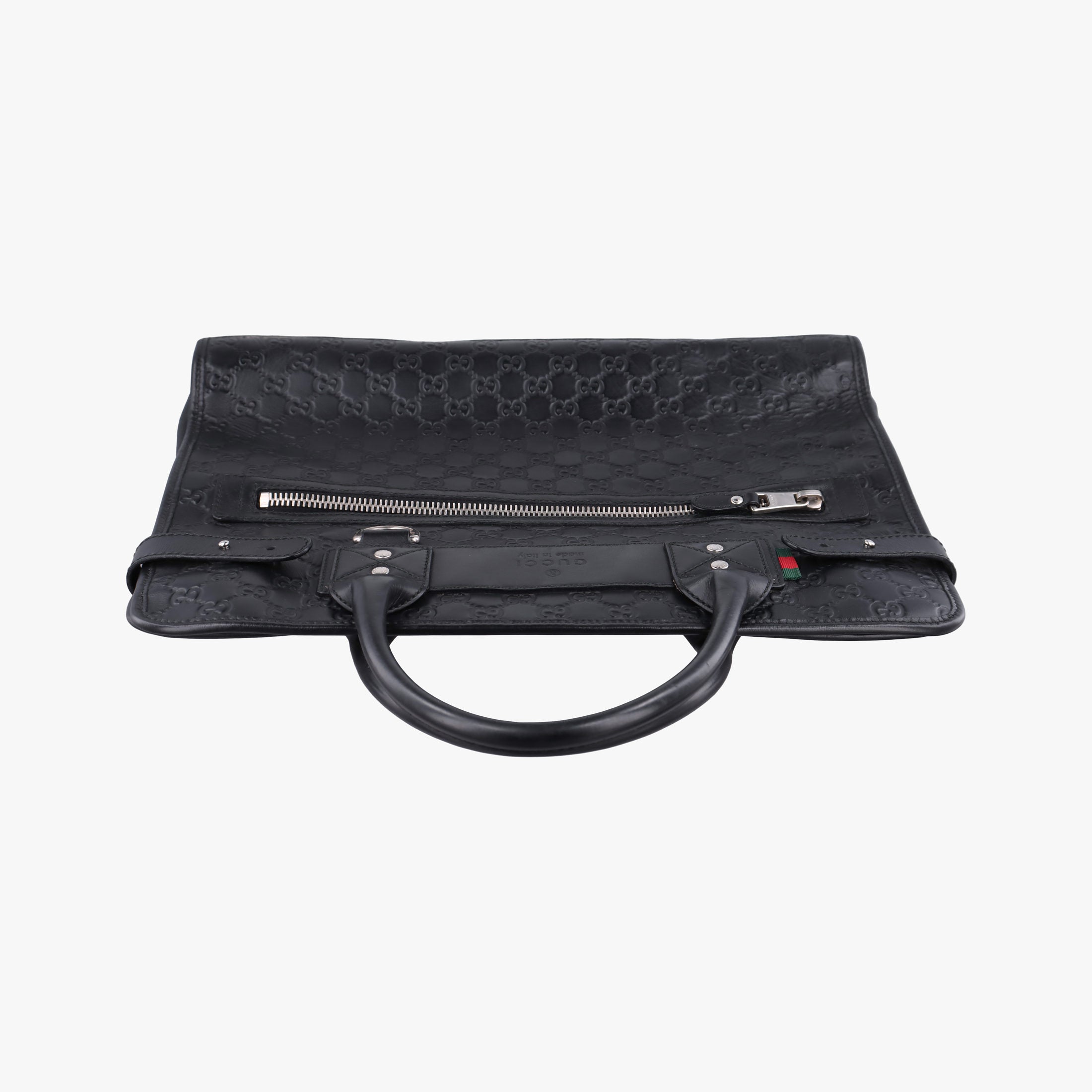 Pre-owned Gucci Guccissima Black Leather 246410 handbag | stylenewstar