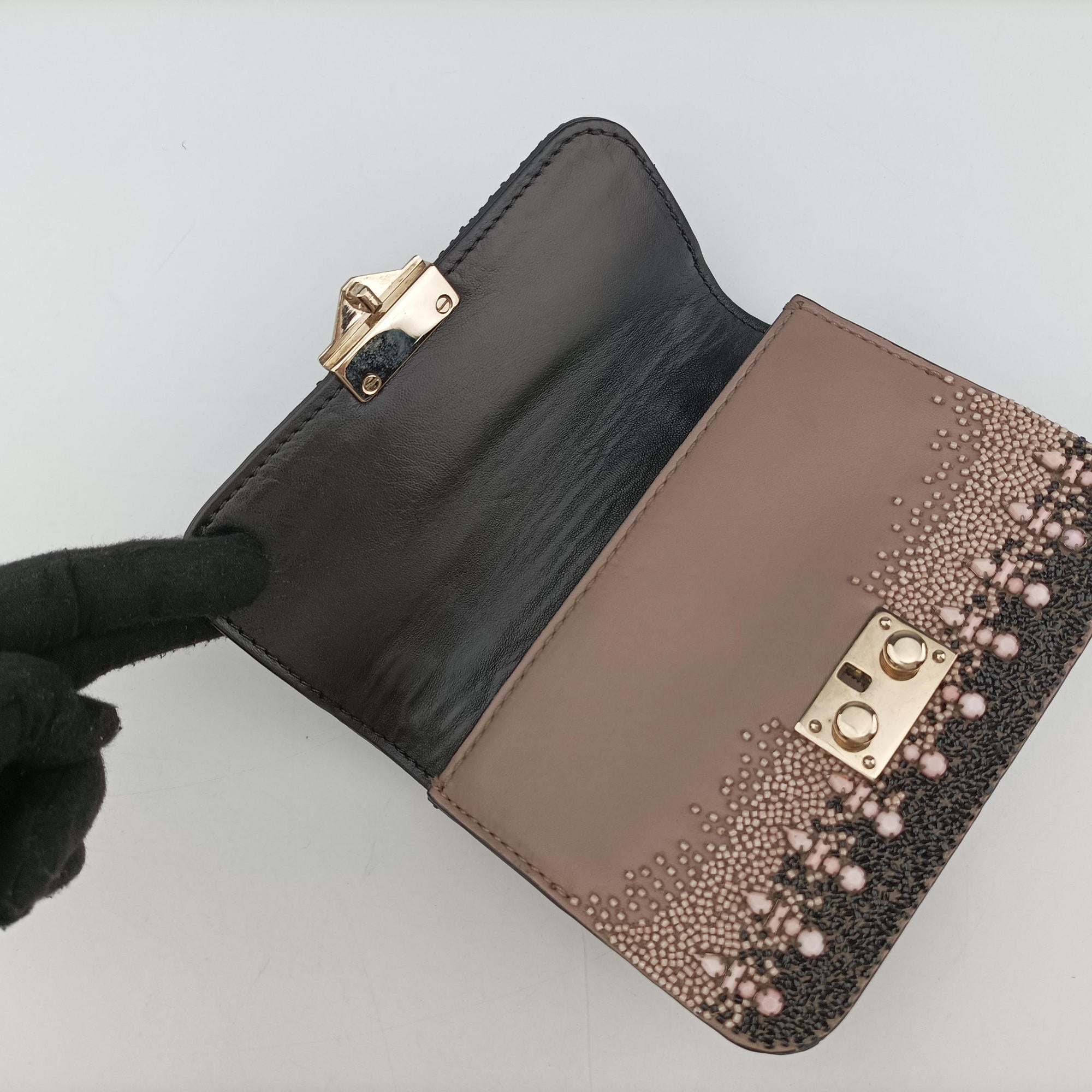 Vintage Valentino Glam Lock Multicolor Bead & Sequins Embroidery × Calf Leather shoulderbag | stylenewstar