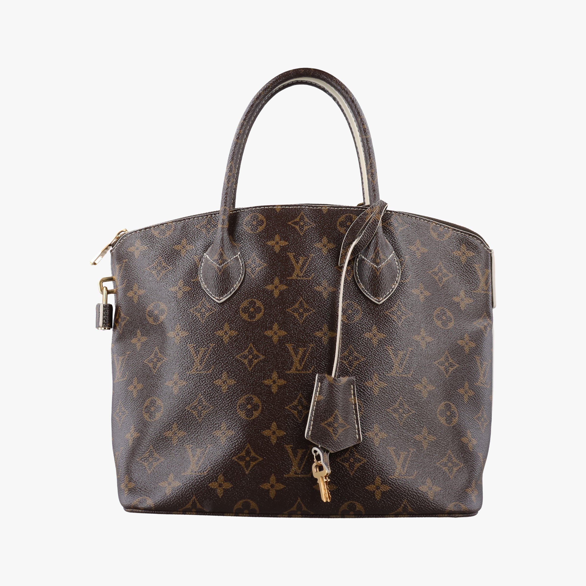 Pre-owned Louis Vuitton Lockit Monogram/Brown Shiny Monogram M40597 handbag | stylenewstar
